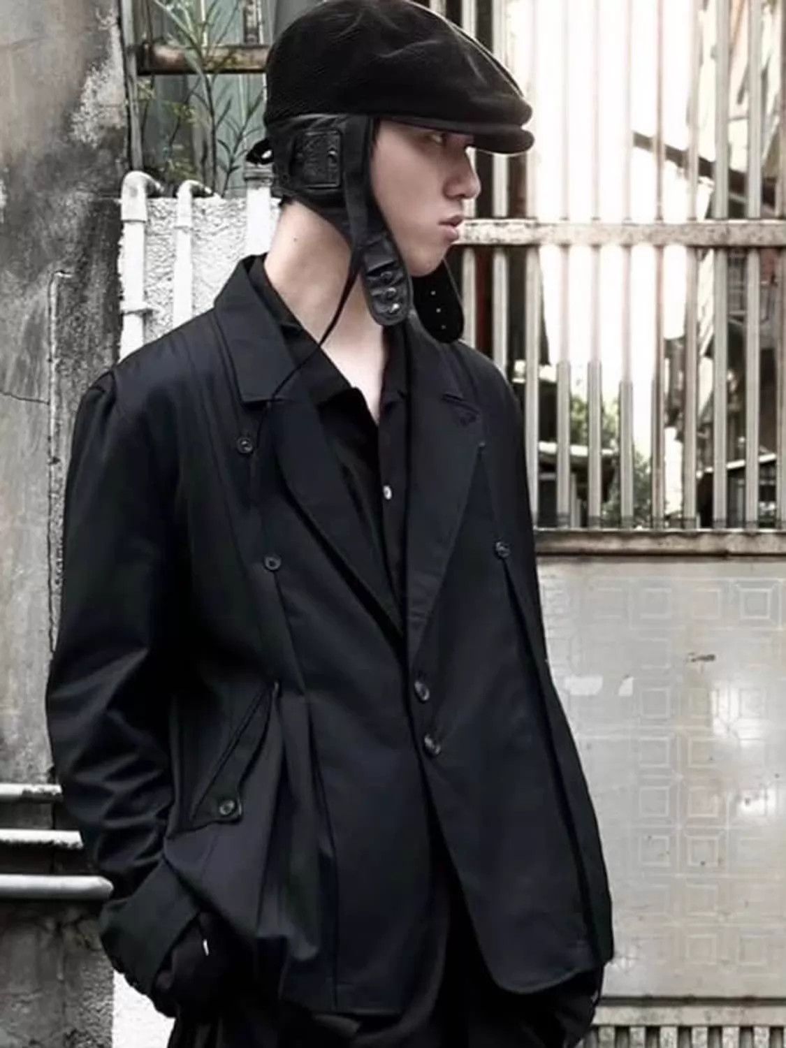 Number (N)ine Number(N)ine Theseus Pilot Cap Vintage Dark Techwear Size ONE SIZE - 1 Thumbnail