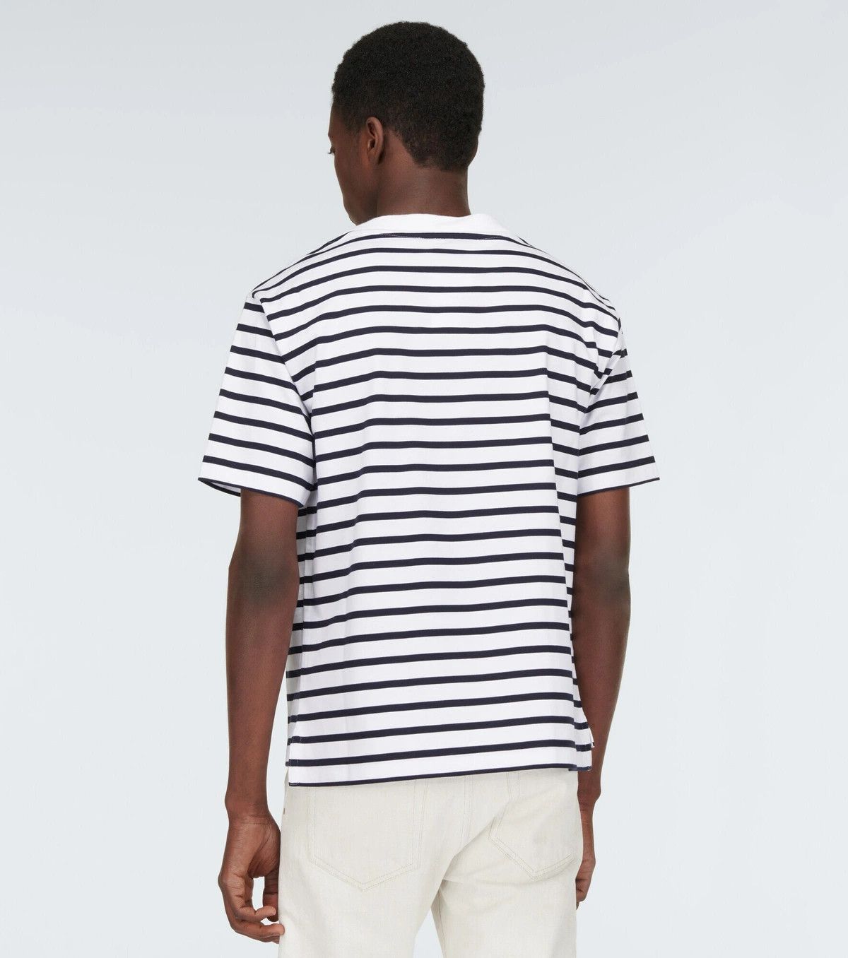 Loro Piana o1srvl11e0924 FAM7823 Rio Short Sleeve T-Shirt in White/Blue Size US XL / EU 56 / 4 - 4 Thumbnail