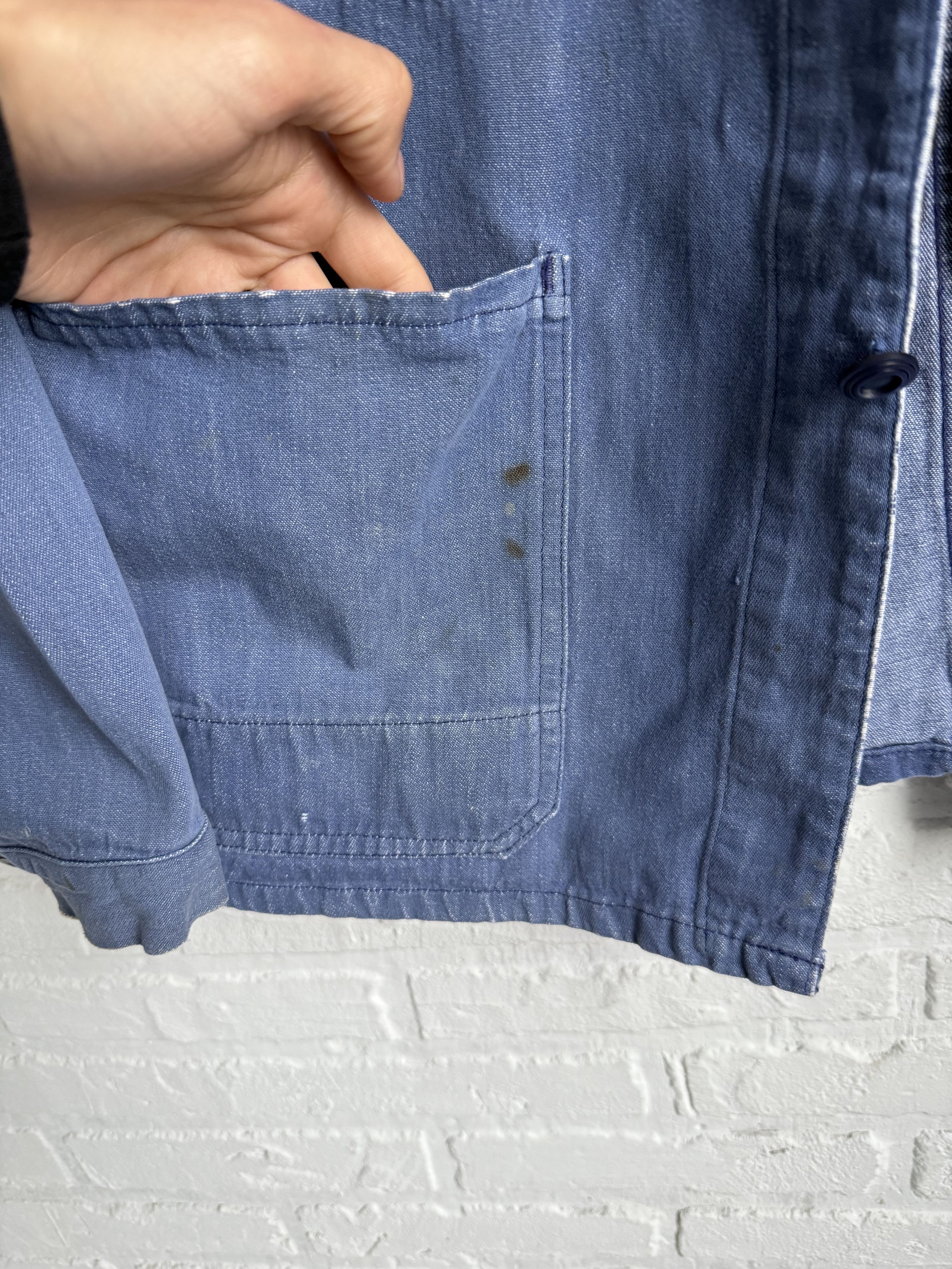 Vintage Vintage 80s French Work Denim Chore Jacket Size US M / EU 48-50 / 2 - 7 Thumbnail