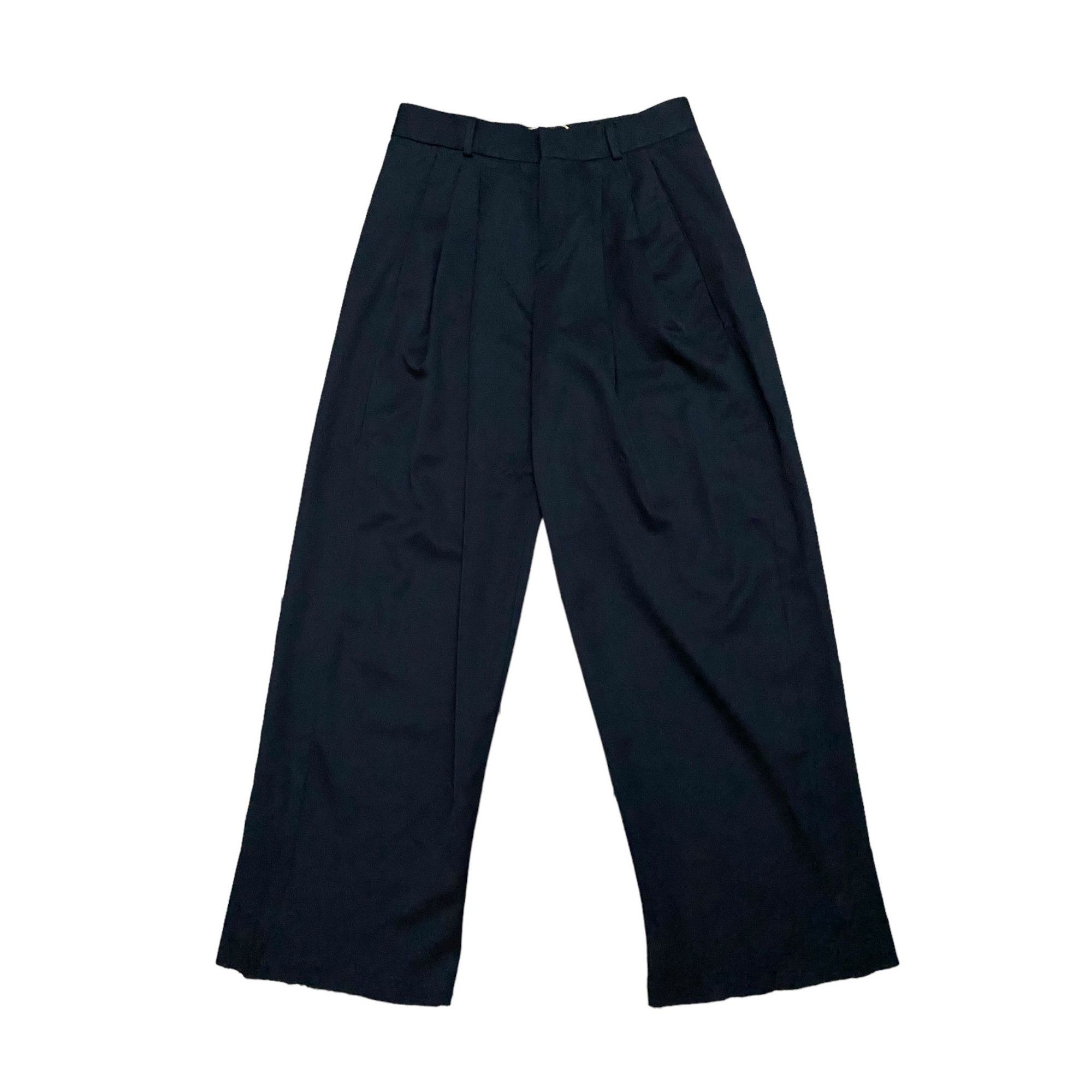 SS 2017 High Waist Black Wide Wool Pants