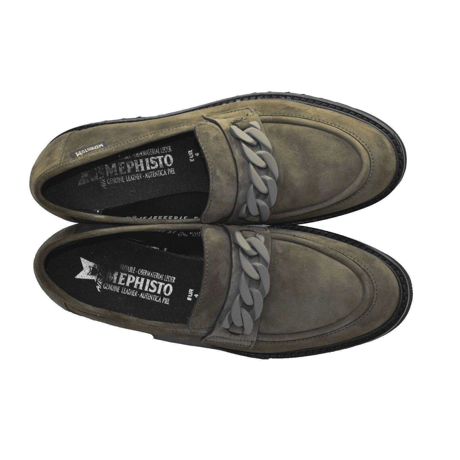 Mephisto MEPHISTO Salka Loden Suede Chain Strap Lug Loafers 6.5 $369 Size US 6.5 / IT 36.5 - 3 Thumbnail