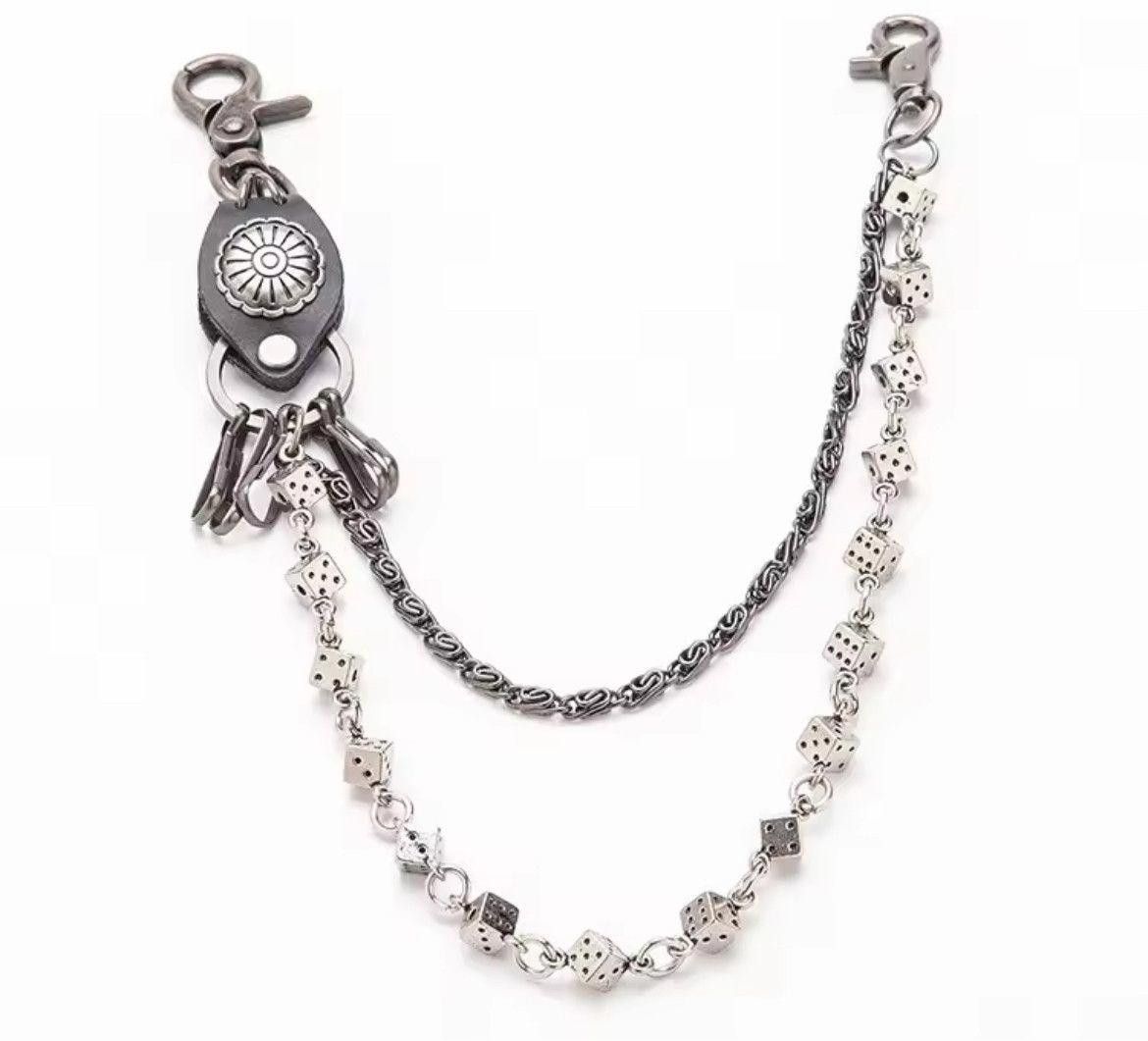 Jewelry Punk Leather Metal Dice Jeans Chain Accessories Size ONE SIZE - 8 Thumbnail