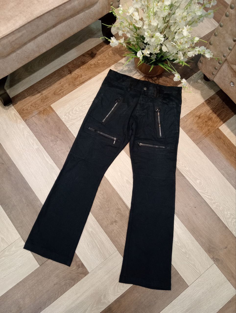 semanticdesign JAPANESE SEMANTIC DESIGN FLARED PANTS PUNK ZIP - SIZE M Size US 32 / EU 48 - 2 Thumbnail