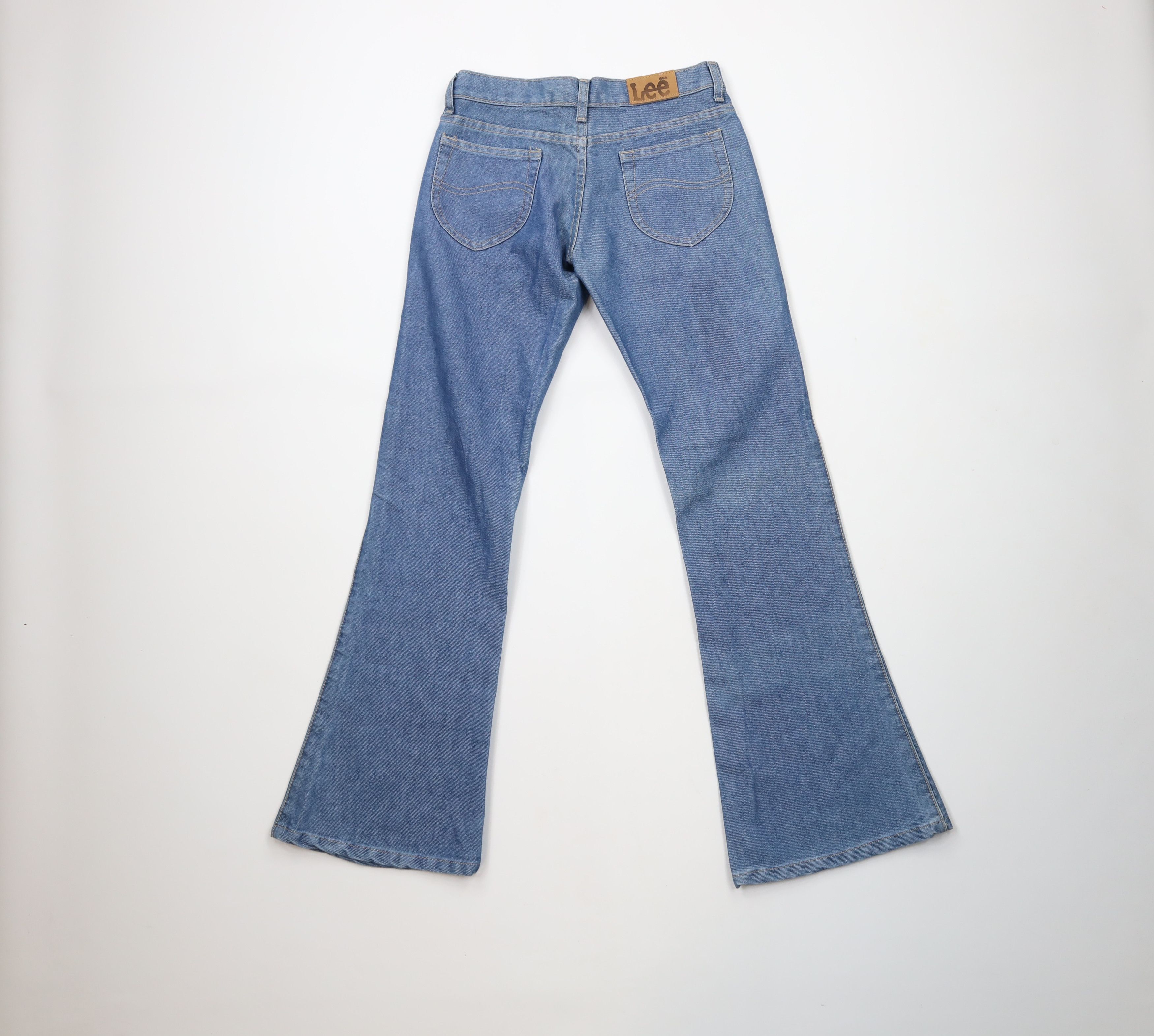 Lee × Vintage Vintage 90s Lee Chambray Bell Bottoms Denim Jeans Blue Size 25" / US 0 / IT 36 - 4 Thumbnail