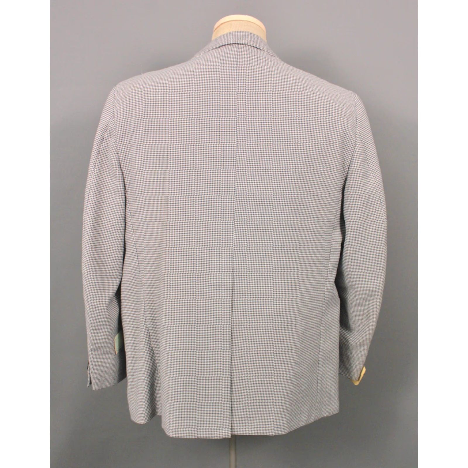 Vintage VINTAGE Men's VTG NOS 70s Blue Houndstooth 2 PC Leisure Suit Sz 44 R 1970s Disco Size 44R - 5 Thumbnail