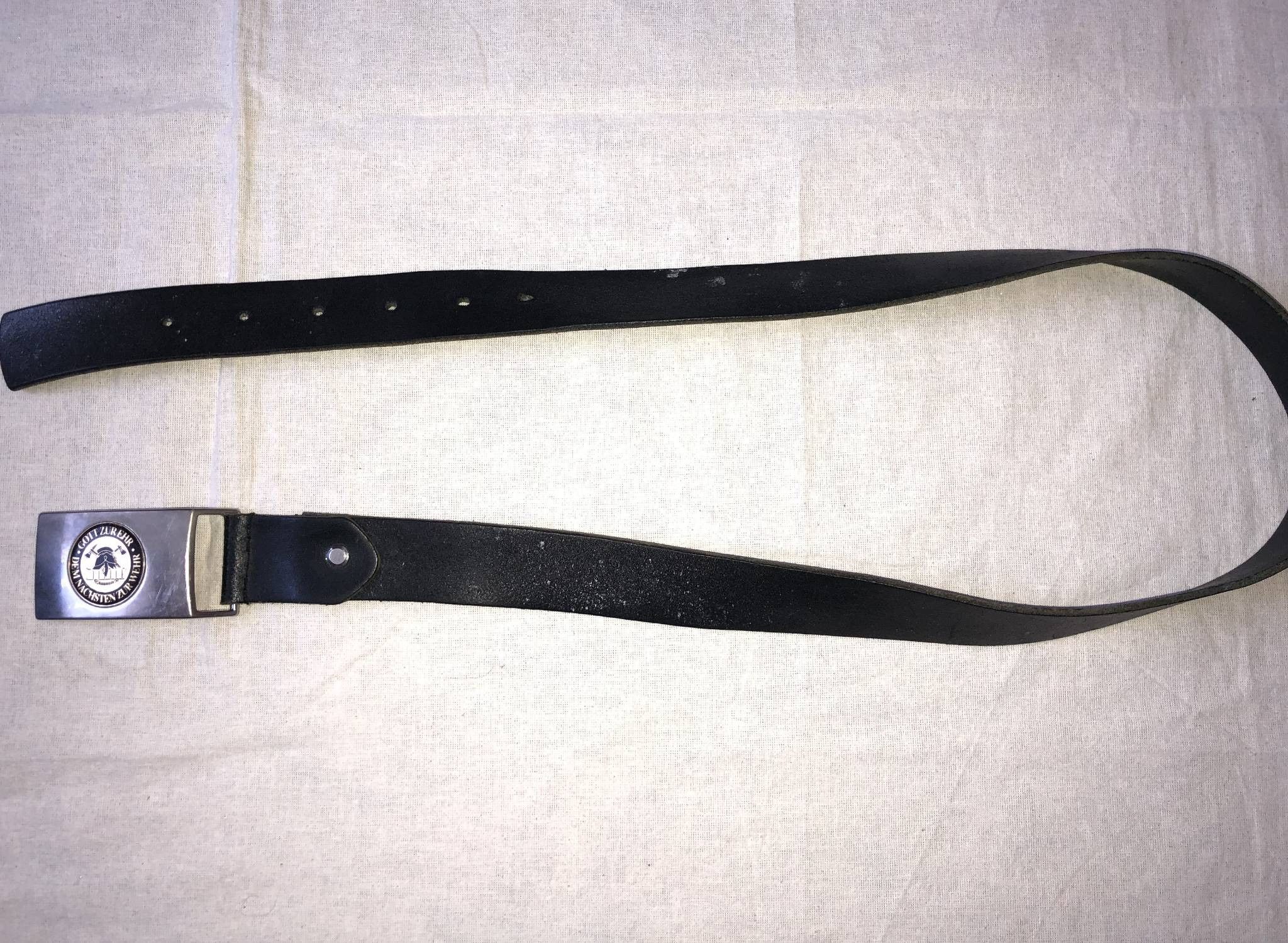 Vintage Vintage Black leather belt of the German fire service Size ONE SIZE - 3 Thumbnail