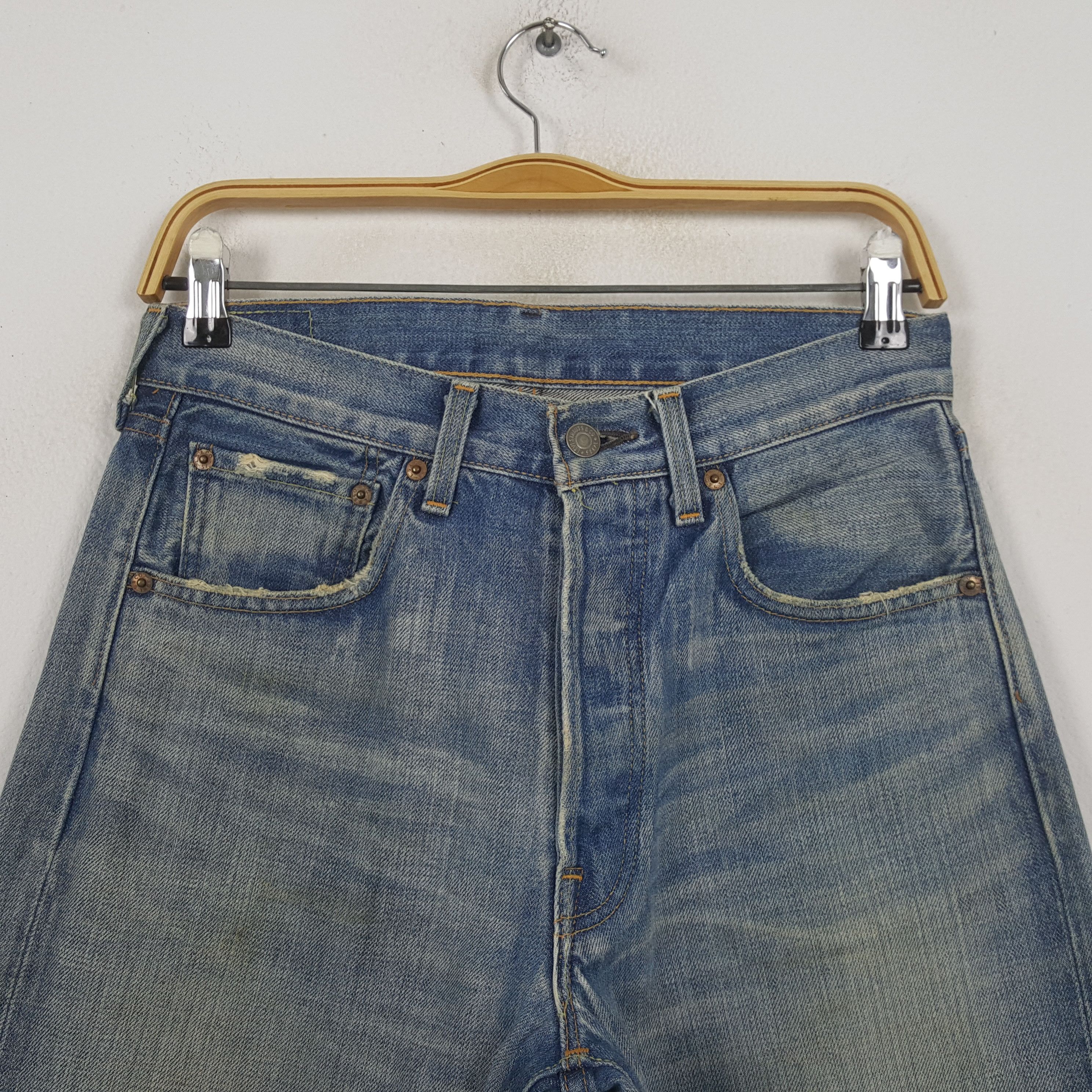 Levi's Vintage Levis 501 Redline Big E Distressed Jeans RR14 Size US 29 - 2 Thumbnail