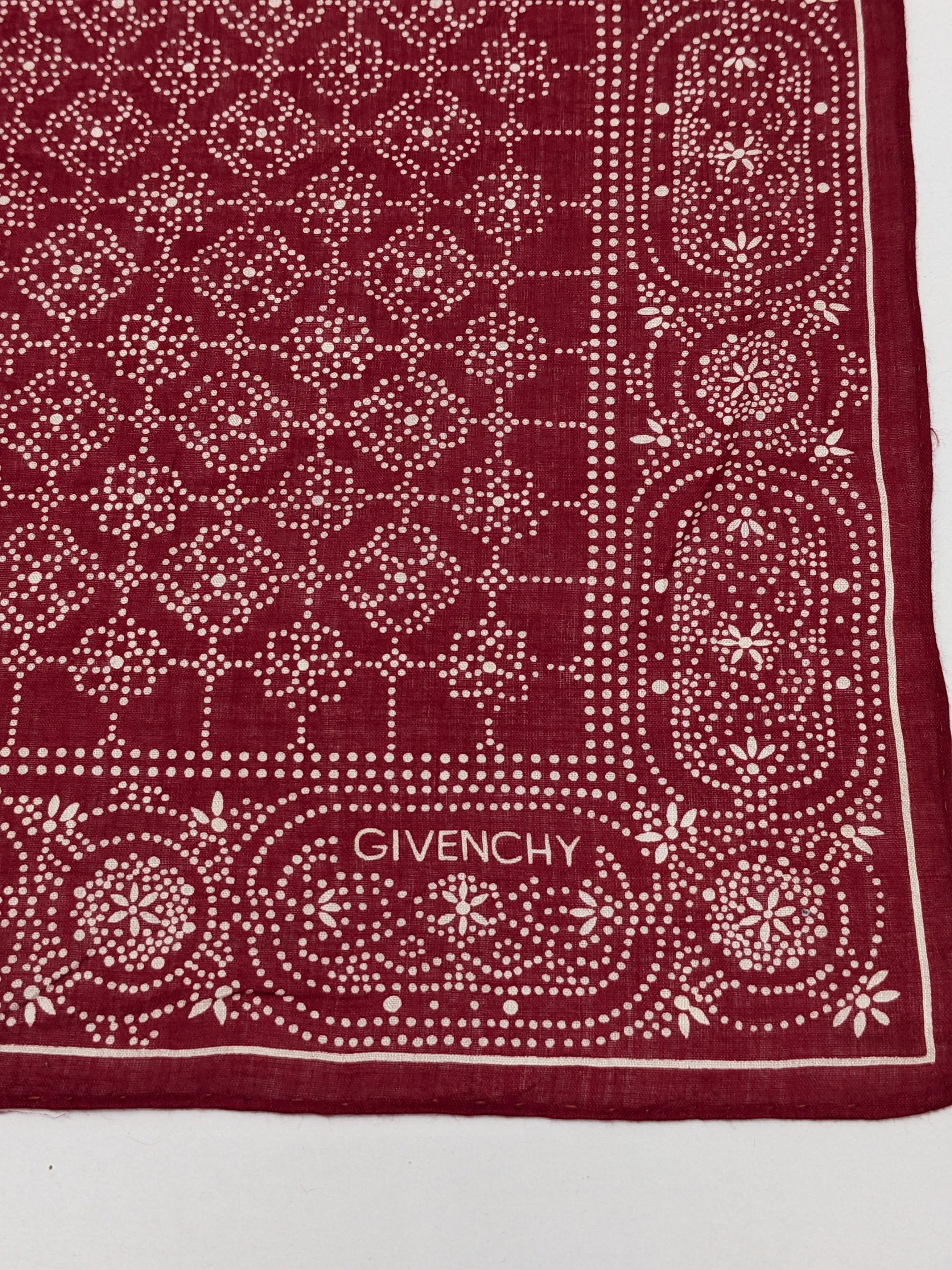 Givenchy Vintage Givenchy Burgundy Red Bandana Handkerchief Size ONE SIZE - 2 Thumbnail