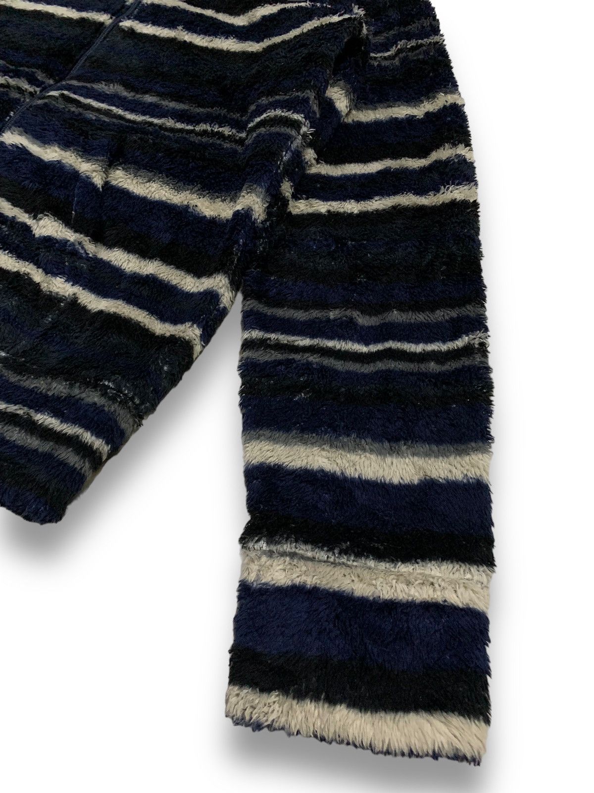 MOUSSY Vintage Japanese Brand Moussy Striped Fleece Hooded Jacket Size US M / EU 48-50 / 2 - 13 Thumbnail