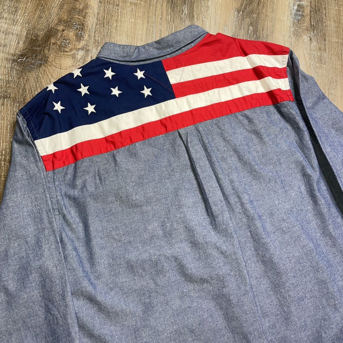 Tommy Hilfiger Tommy Hilfiger USA Flag Button Up Shirt Mens 2XL Western Size US XXL / EU 58 / 5 - 3 Thumbnail