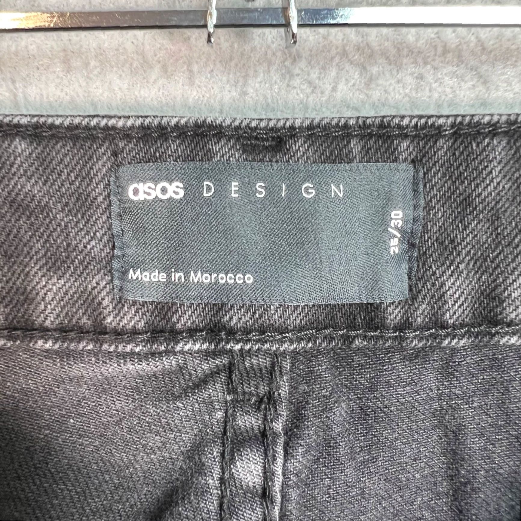 Asos ASOS Design Black Wide-Leg Jeans With Frayed Hem Size 25 x 30 Denim Womens Jeans 5-Pocket High Rise Vintage: No Size 42" / US 20 - 2 Thumbnail