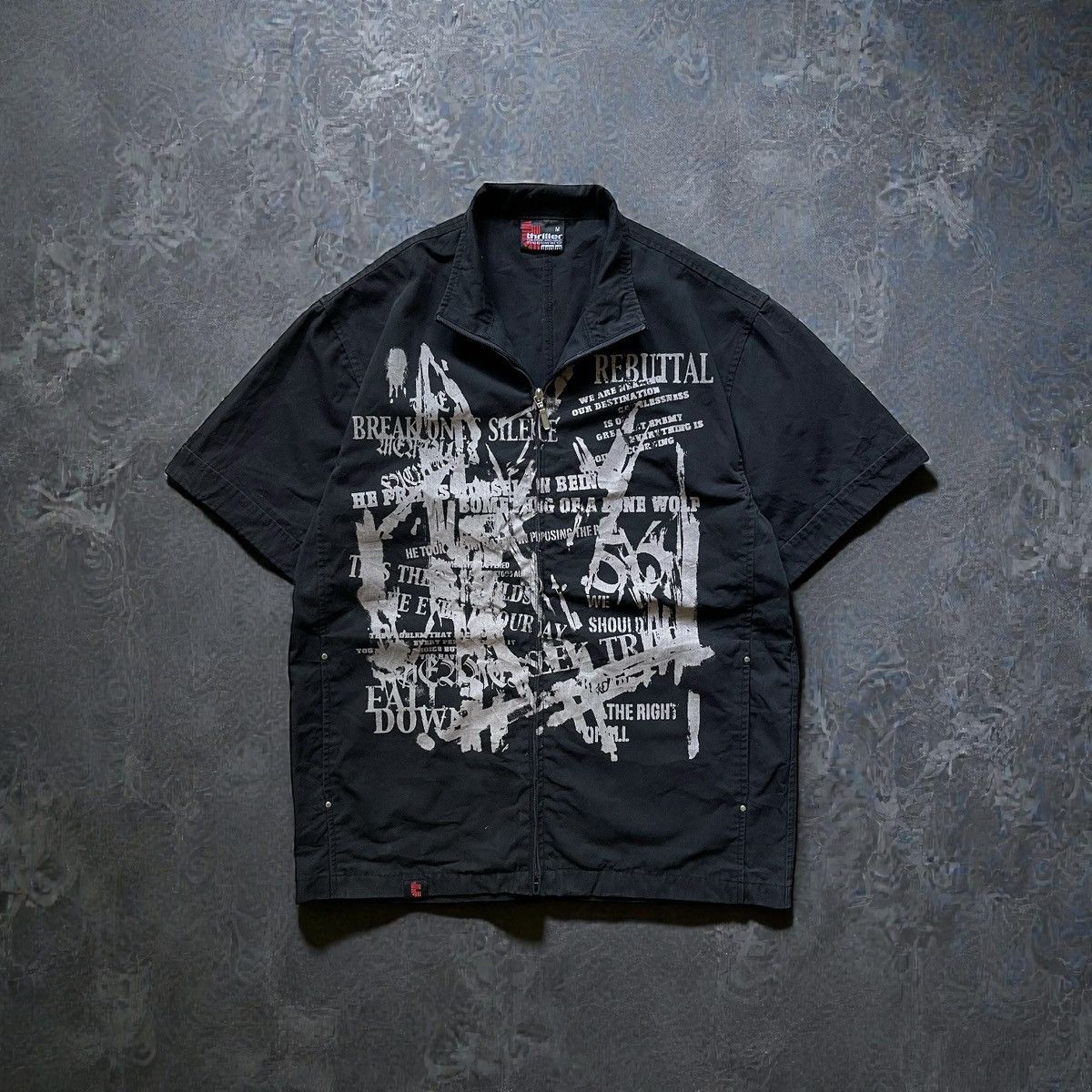 KMRii Thriller Denim Punk Design Graphic Prints Bondage Shirt Size US M / EU 48-50 / 2 - 1 Thumbnail