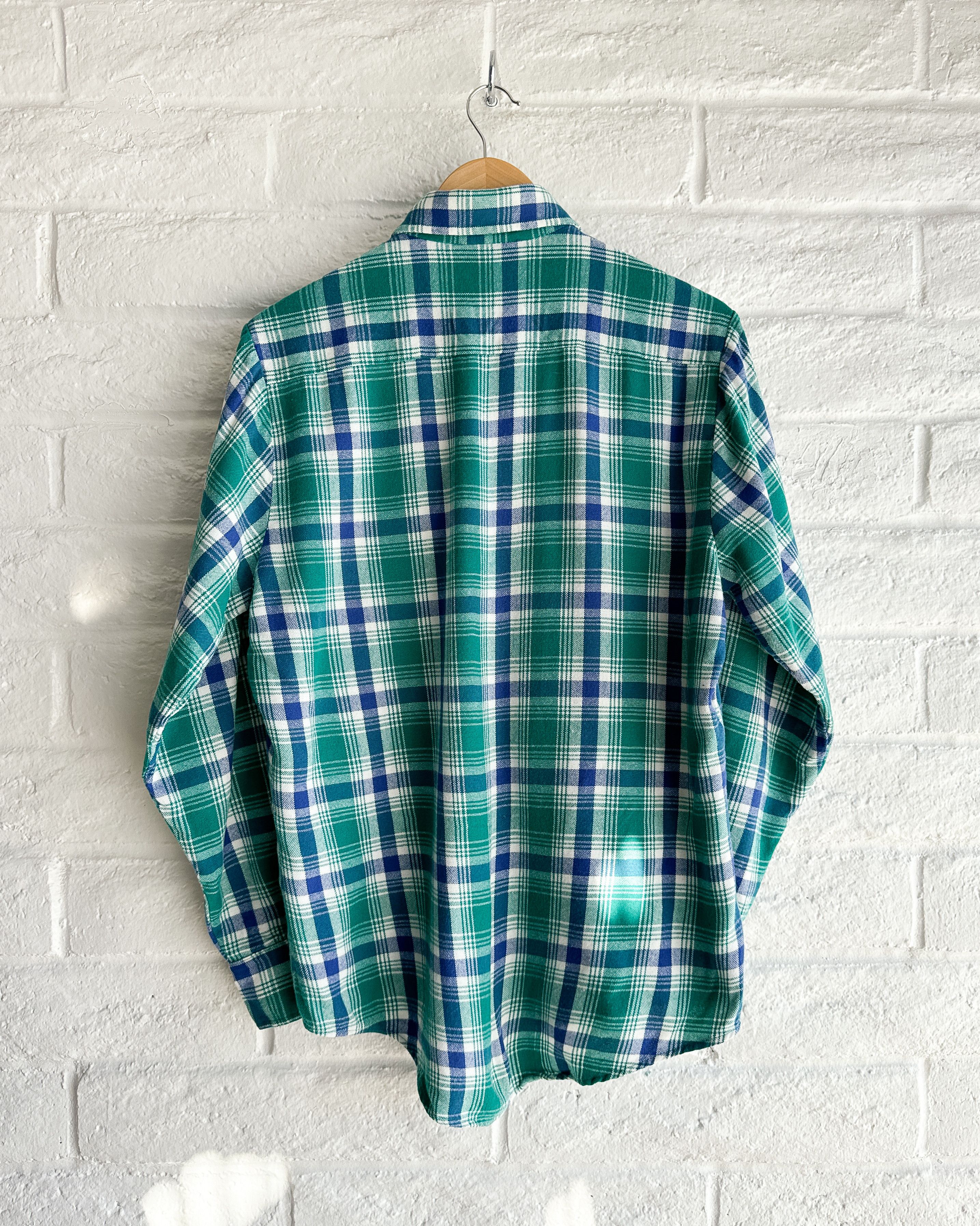 Vintage Vintage 1980s High Sierra Green Blue Plaid Flannel Shirt M Size US M / EU 48-50 / 2 - 5 Thumbnail