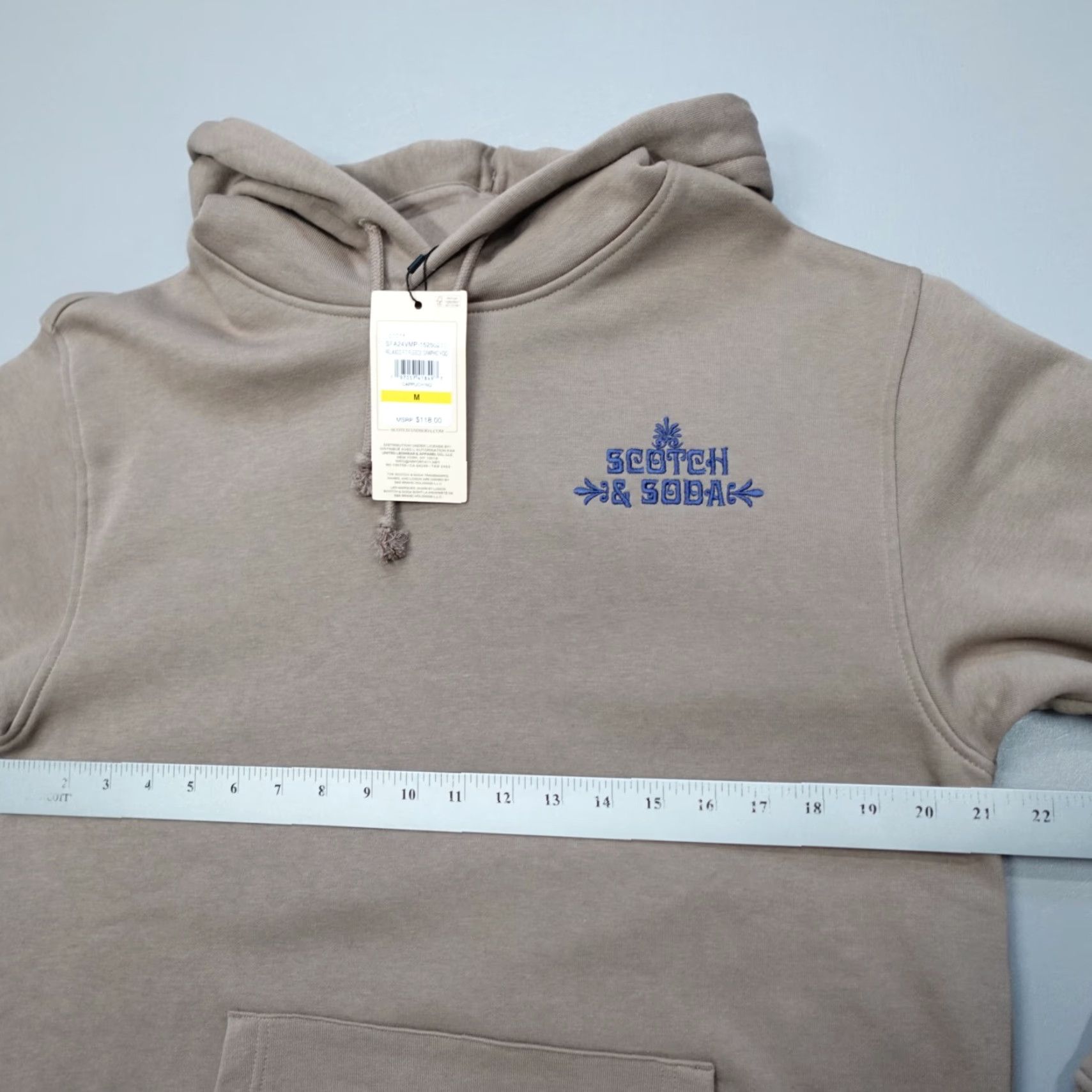 Scotch & Soda Scotch & Soda Amsterdam Graphic Embroidered Fleece Hoodie Mens Size M Cappuchino Size US M / EU 48-50 / 2 - 6 Thumbnail