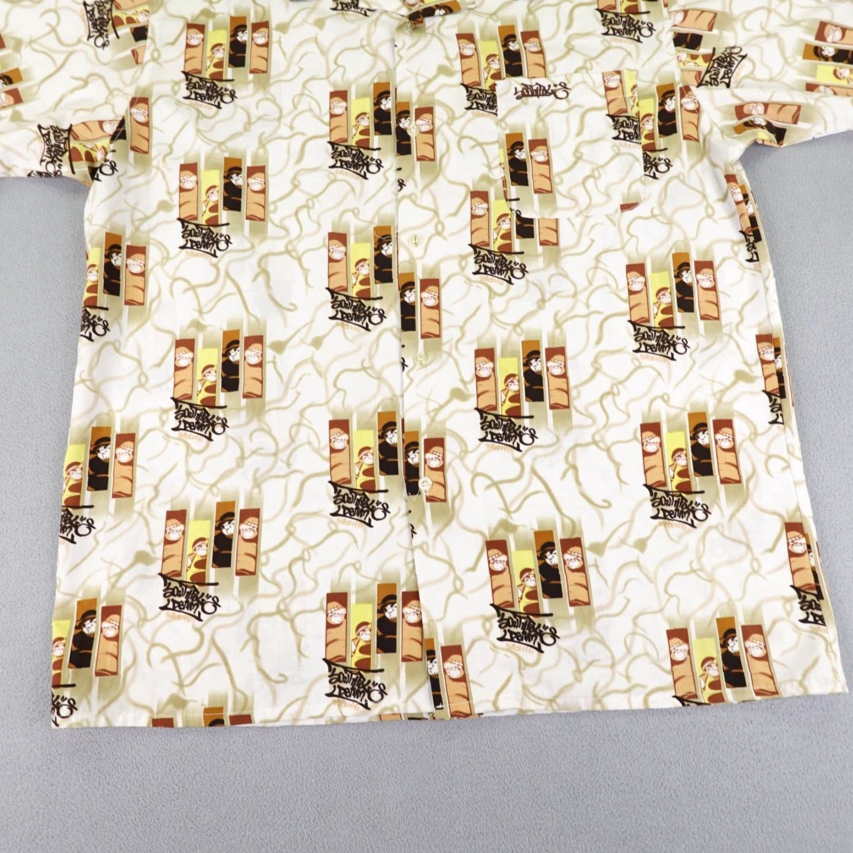 Southpole VINTAGE Southpole Shirt Mens XL White Beige Button Up Hip Hop Graffiti AOP 90s Size US XL / EU 56 / 4 - 3 Thumbnail