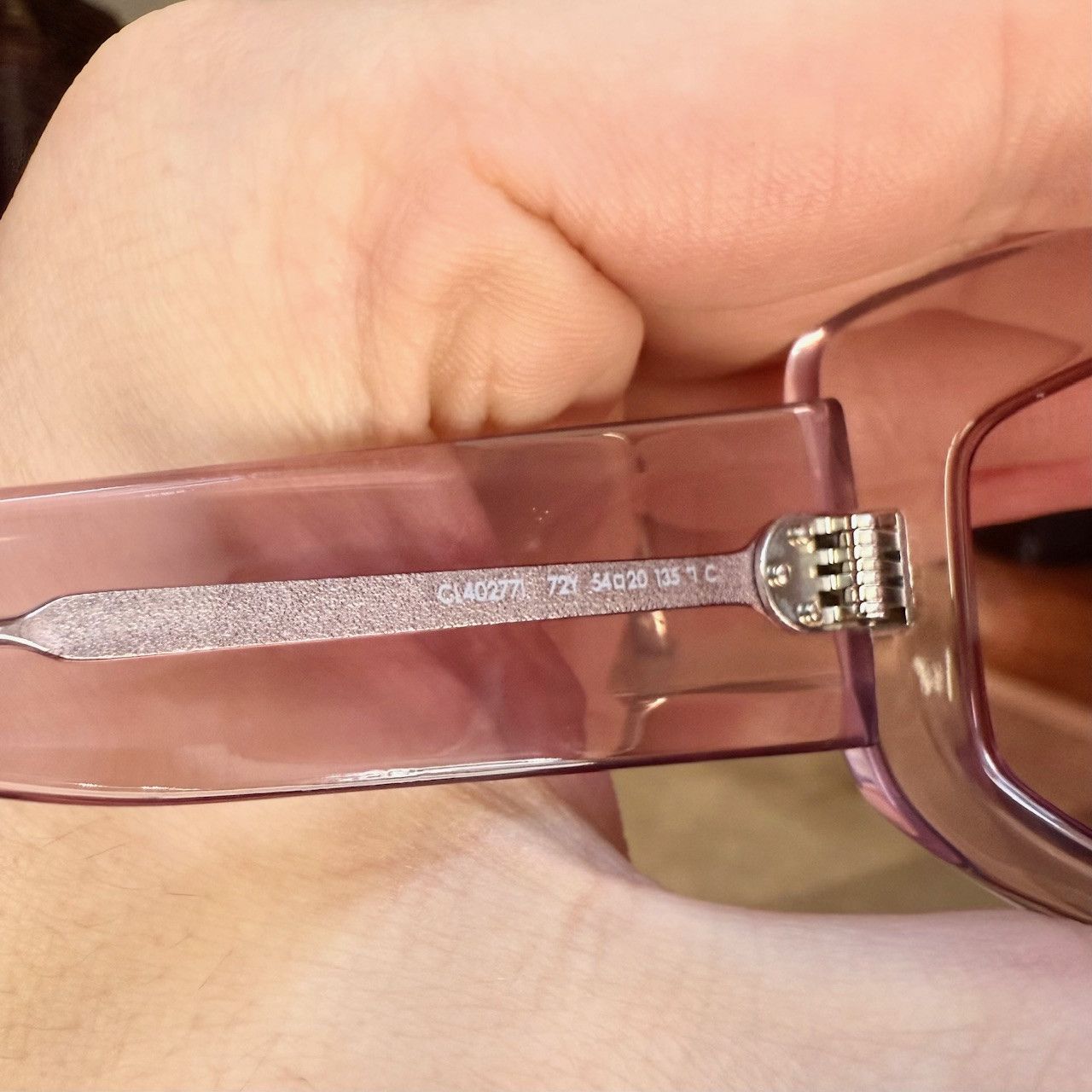 Celine Celine CL402771 Pink Clear Rectangular Cat-Eye Sunglasses Size ONE SIZE - 7 Thumbnail