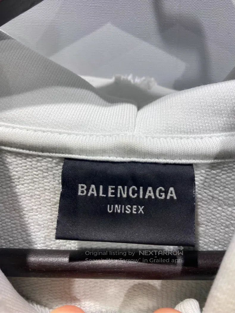 Balenciaga Balenciaga Tattoo distressed white graffiti zipper hoodie Size US L / EU 52-54 / 3 - 3 Thumbnail