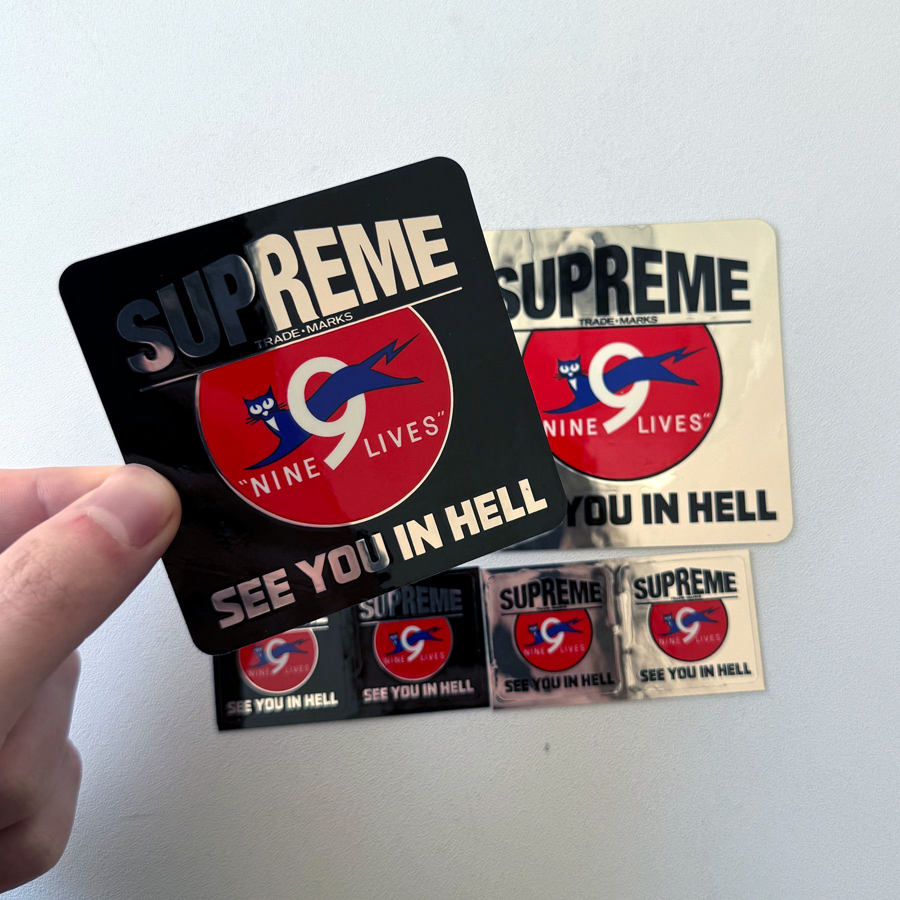 Supreme FW09 Supreme Nine Lives "See You In Hell" Sticker Set Size ONE SIZE - 2 Thumbnail