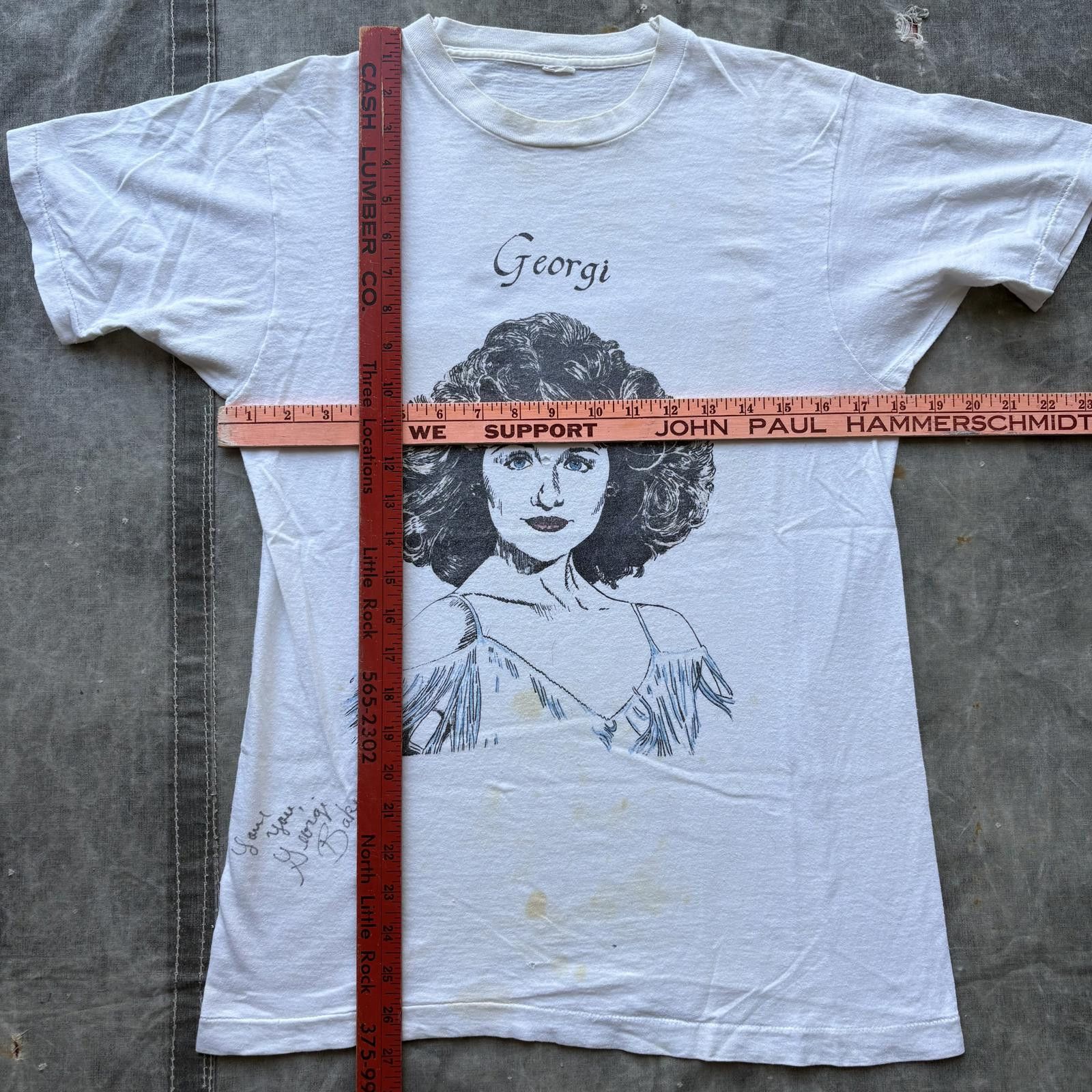 Fruit Of The Loom Vintage 60s 70s Georgi Baker Local Celebrity Unique Shirt Size US M / EU 48-50 / 2 - 4 Thumbnail