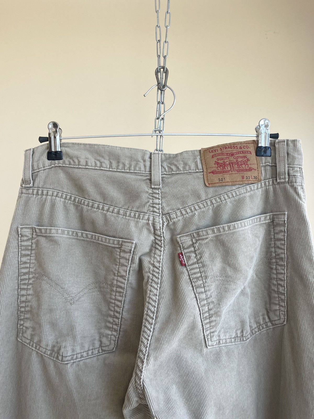 Levi's 521 Regular Tapered Fit Corduroy 5 Pocket Jeans Pants 2000s Size US 30 / EU 46 - 9 Thumbnail