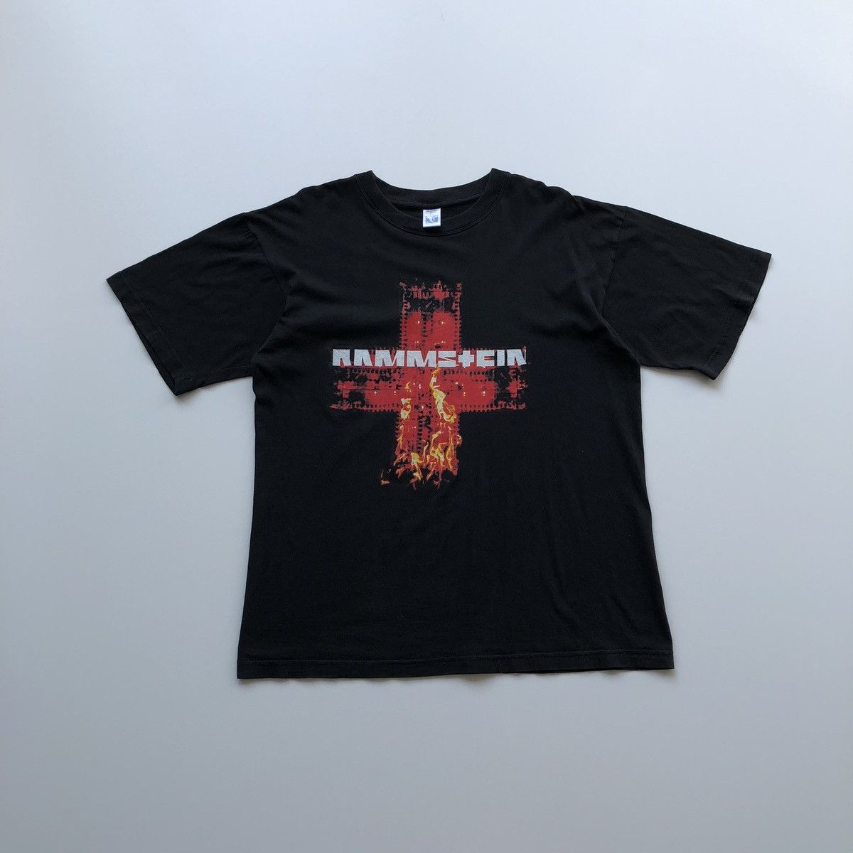 Band Tees Rammstein Early 2000’s Flame Logo Vintage T-Shirt Black Size US M / EU 48-50 / 2 - 1 Thumbnail