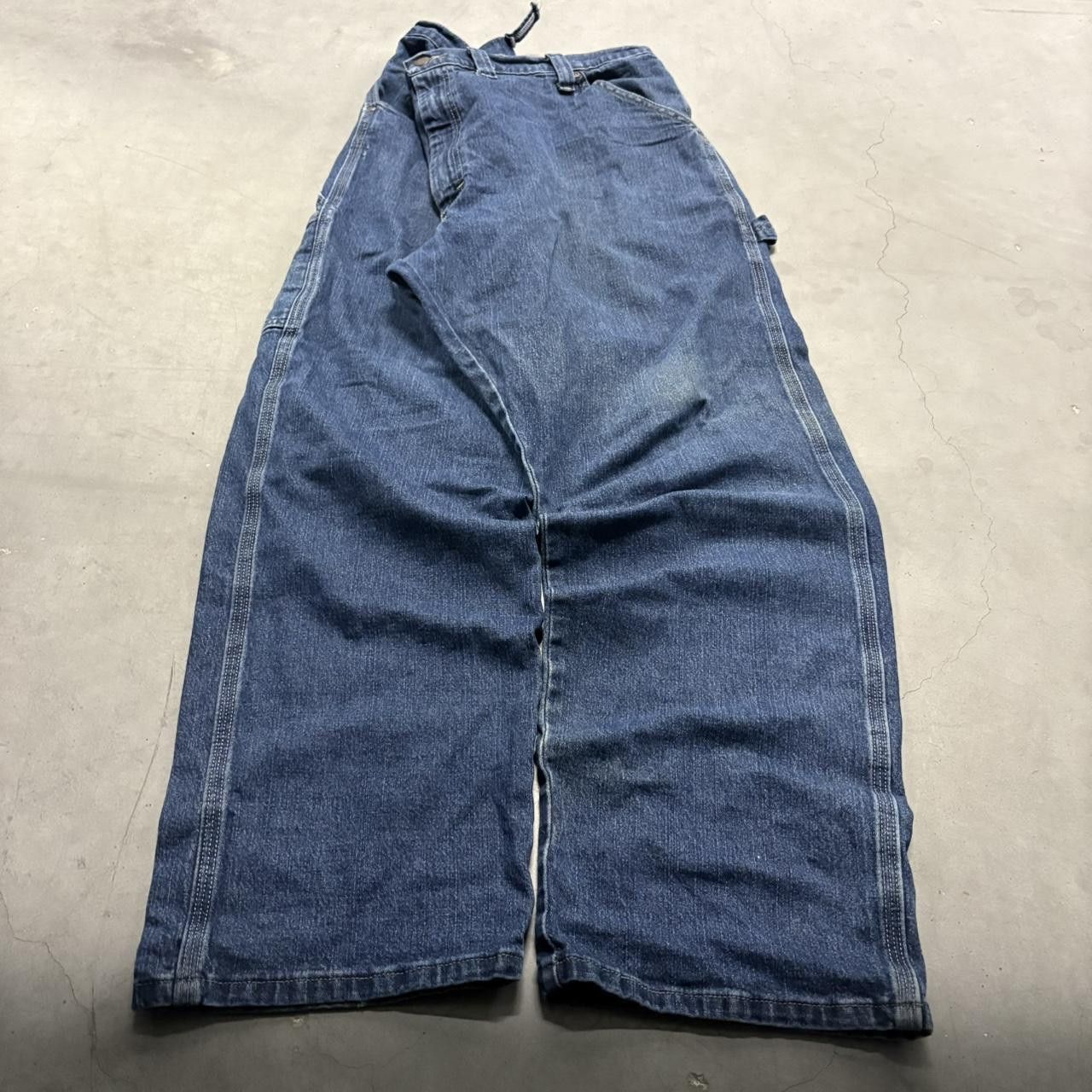 Vintage Crazy Vintage Y2K/2000s Baggy Carpenter Dark Blue Wash Denim Jeans! Size US 44 / EU 60 - 2 Thumbnail