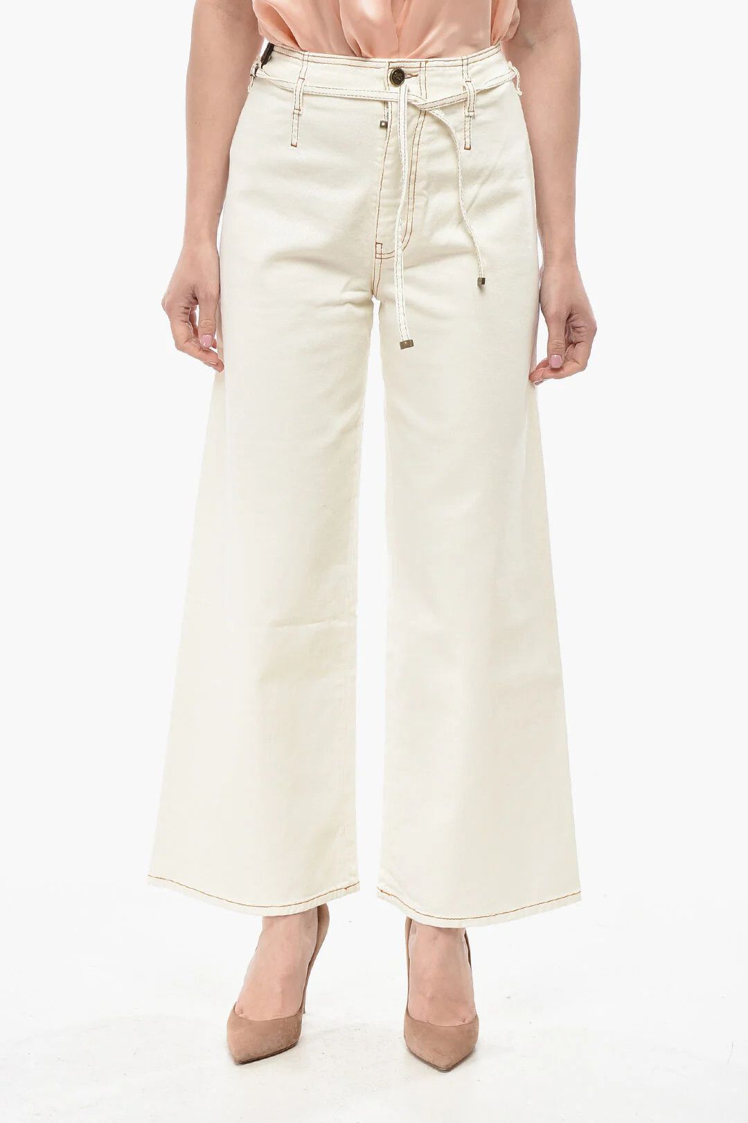 Etro og1mm0426 Wide-Leg Pant in White Size 26" / US 2 / IT 38 - 1 Thumbnail