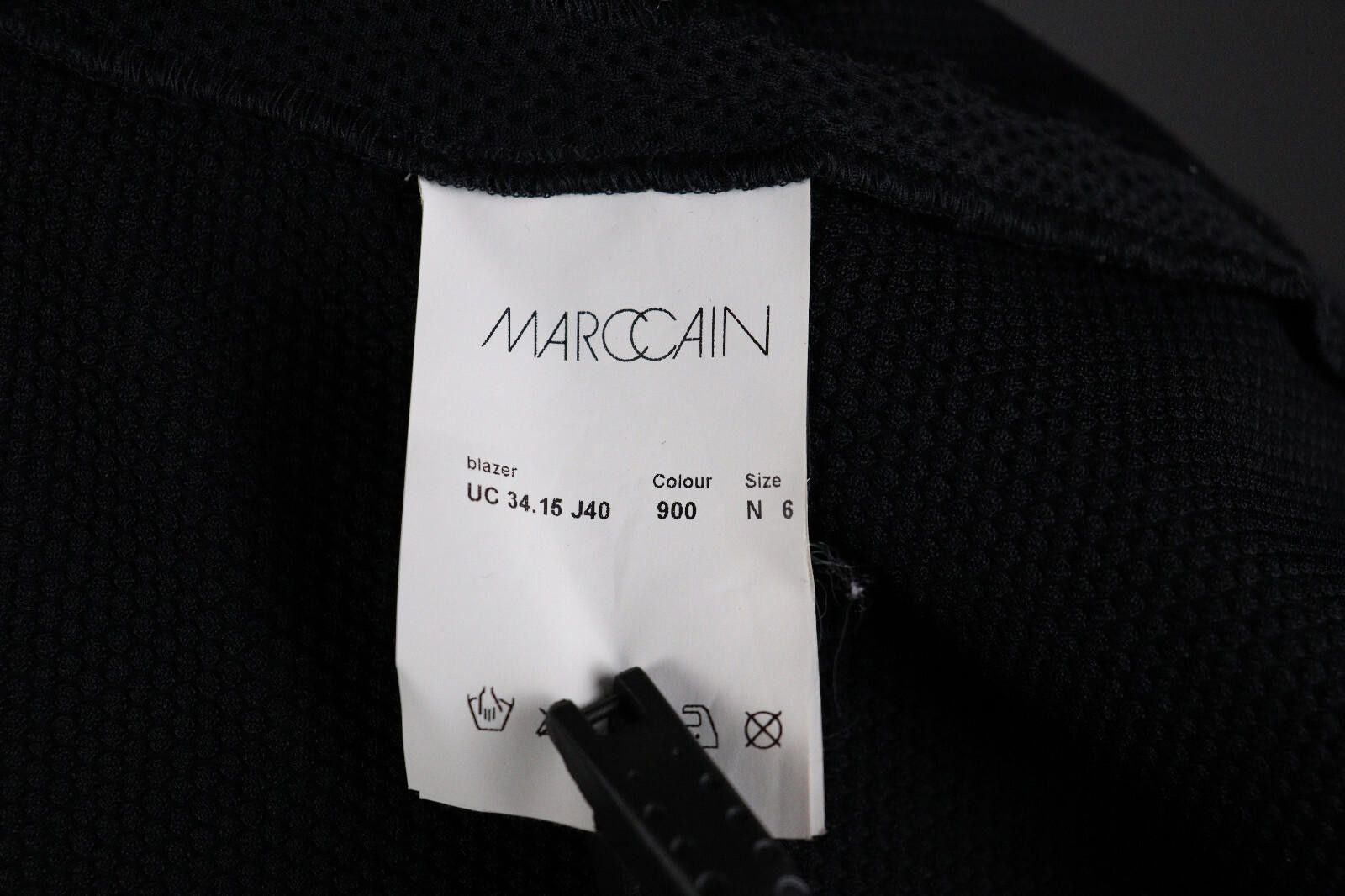 Designer Marc Cain Black Textured 2 Button Blazer Jacket Size 6 Size M / US 6-8 / IT 42-44 - 9 Thumbnail