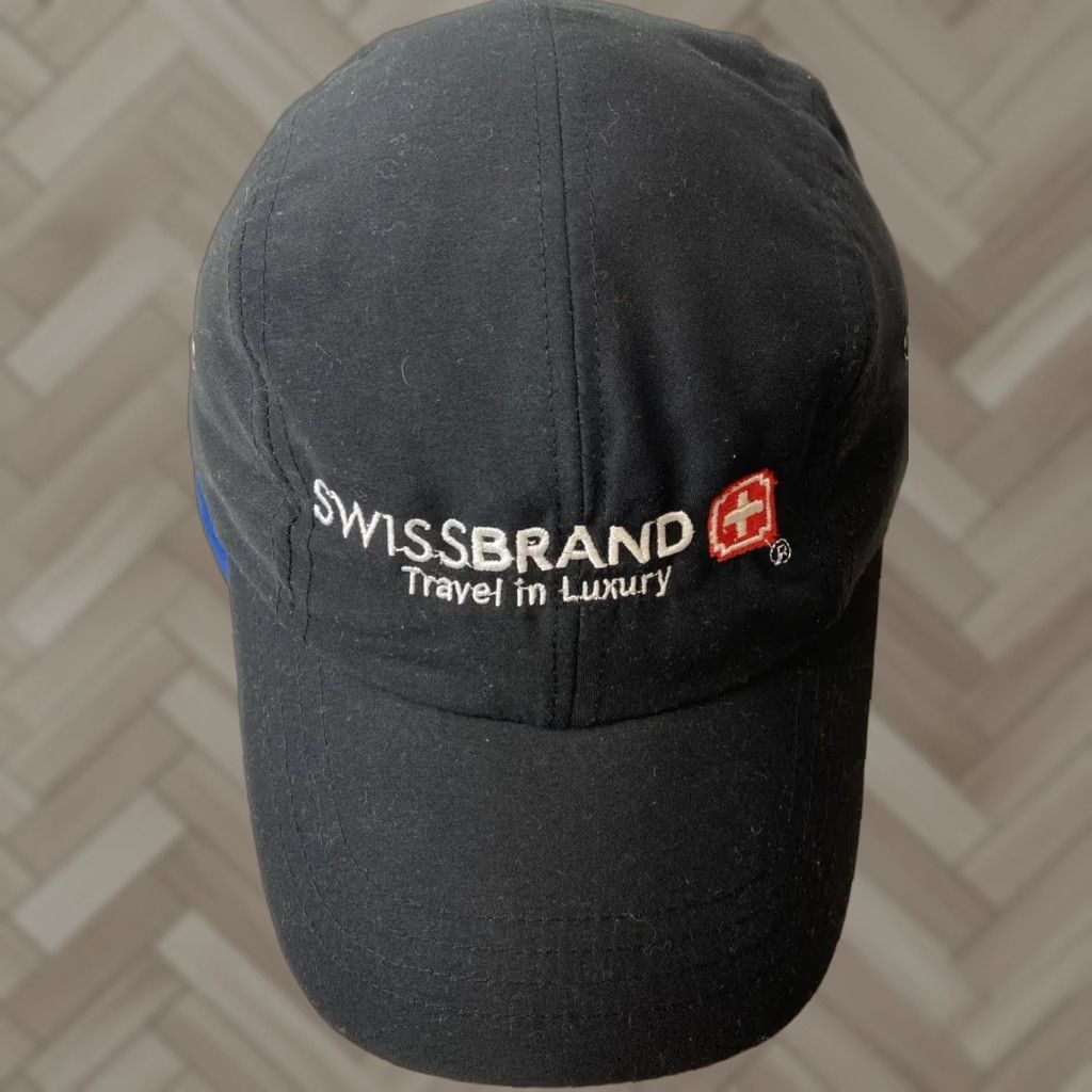K-Swiss VINTAGE Swiss Brand Baseball Cap Unisex Adults Adjustable Canvas Black Red Lightweight USA 90s Cap Mens Womens Size ONE SIZE - 1 Thumbnail