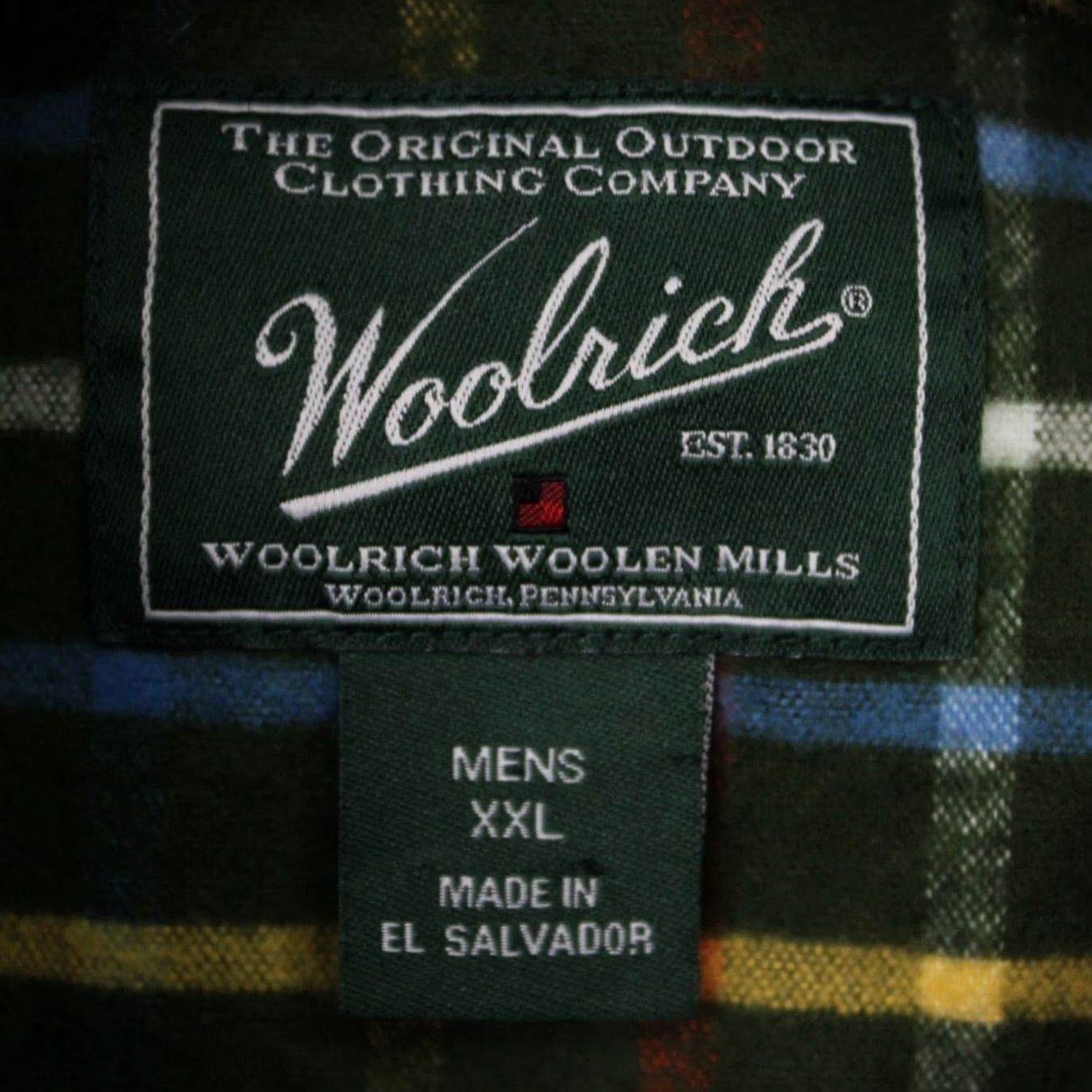 Vintage Woolrich Shirt Mens 2XL Flannel Button-Up Plaid Green Yellow Blue L/S Cotton Size US XXL / EU 58 / 5 - 7 Thumbnail