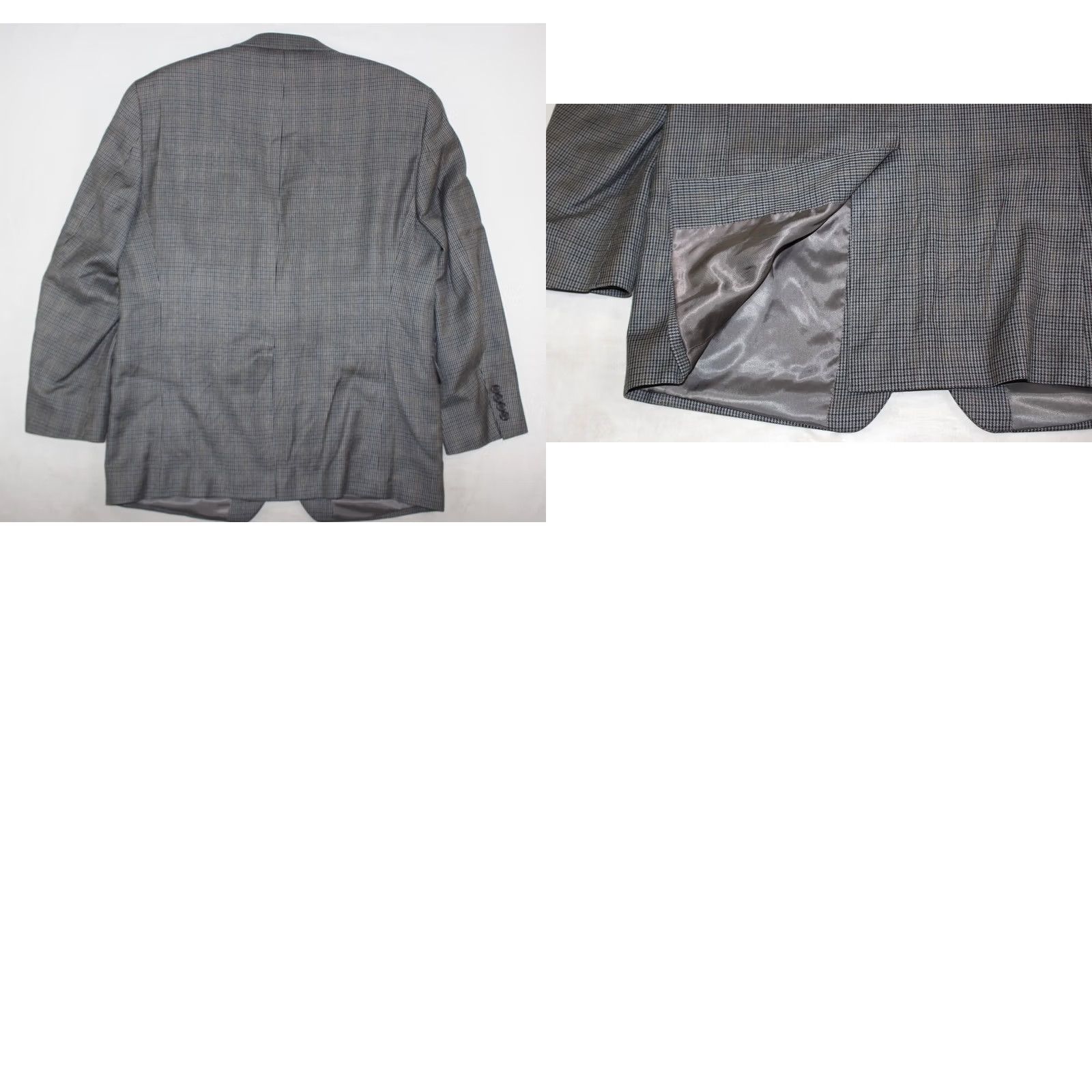 Chaps Chaps Ralph Lauren Blazer Mens 40 S Silk Wool Coat Jacket Houndstooth Plaid Gray Size 40R - 8 Thumbnail