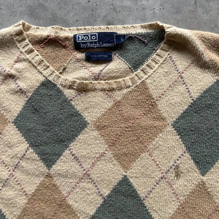 Polo Ralph Lauren Vintage Polo Ralph Lauren Argyle Pullover Sweater Size Large Size US L / EU 52-54 / 3 - 3 Thumbnail
