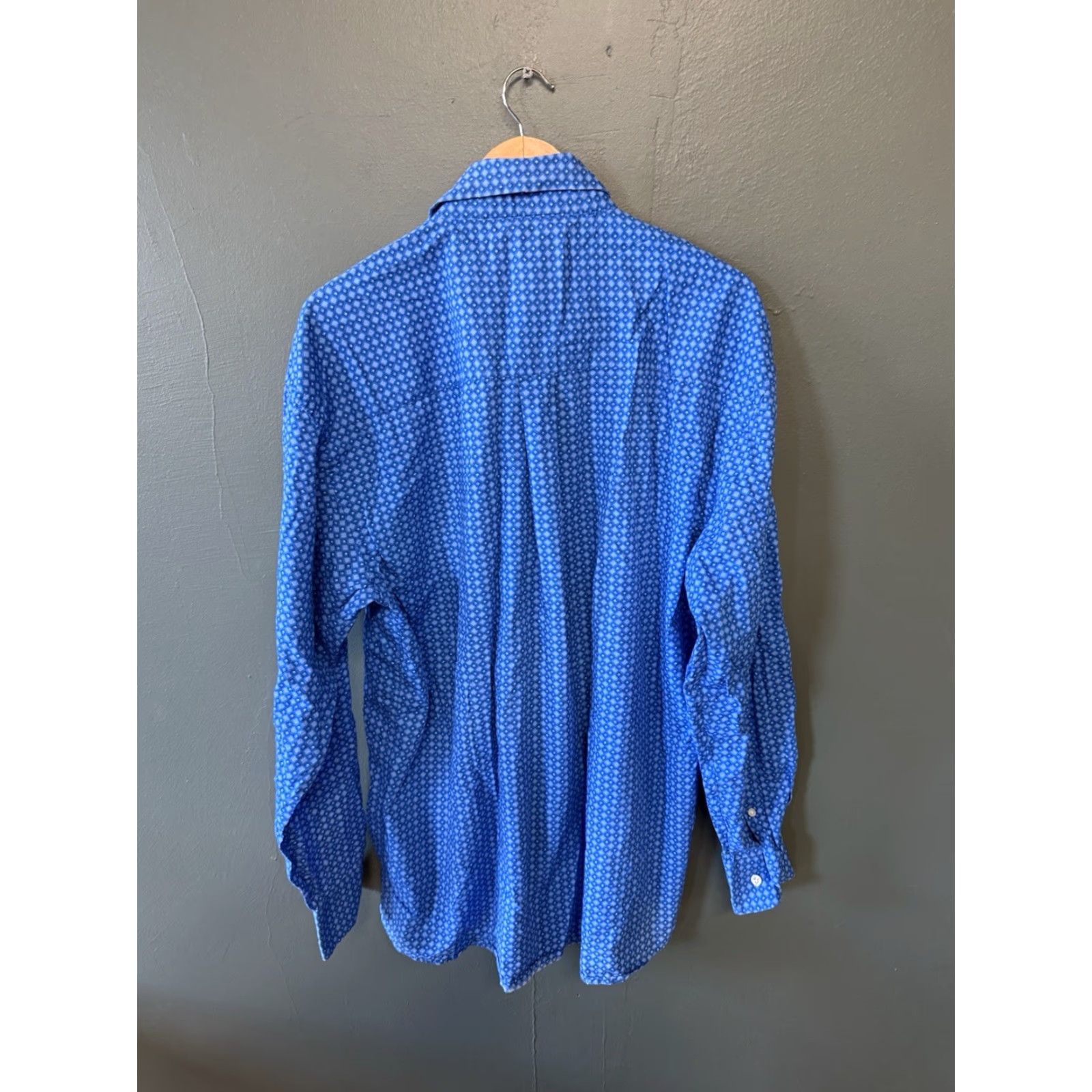 Wrangler Wrangler Mens Blue George Straight Long Sleeve Button-Up Shirt XL Size US XL / EU 56 / 4 - 2 Thumbnail