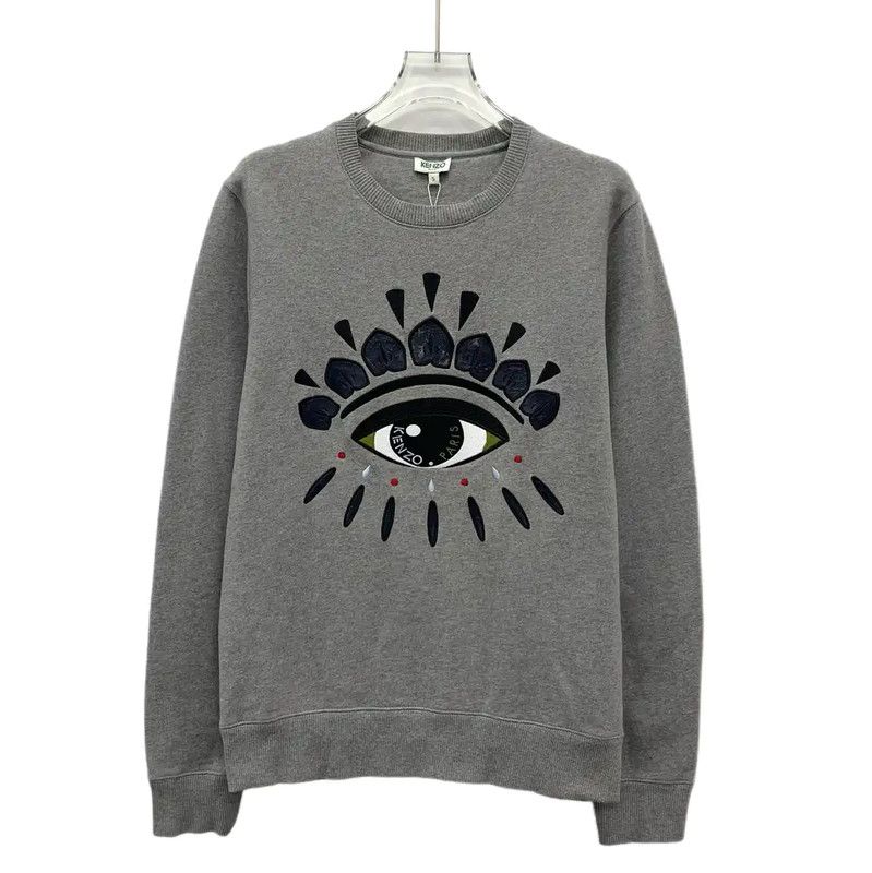 Kenzo KENZO Gray Cotton Women's Sweatshirt 0089 Size S / US 4 / IT 40 - 1 Thumbnail