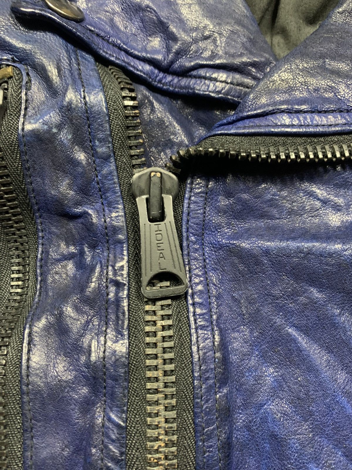 BUFFALO BOBS Buffalo Bobs HRB5406 Blue Goat Leather Biker Jacket Size US S / EU 44-46 / 1 - 12 Thumbnail