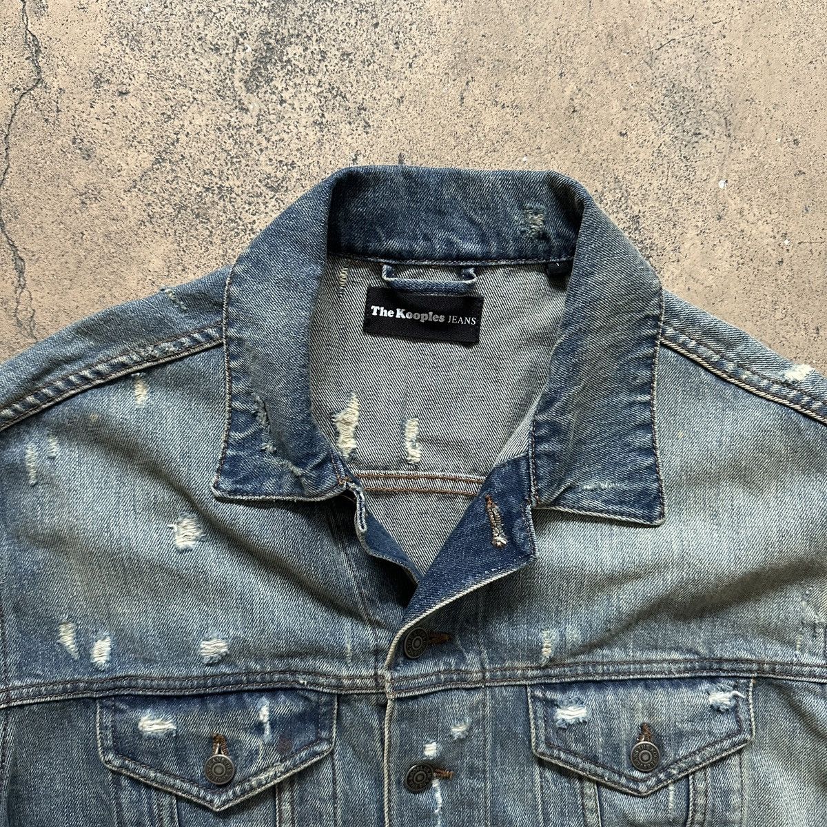The Kooples Distressed Denim Jacket