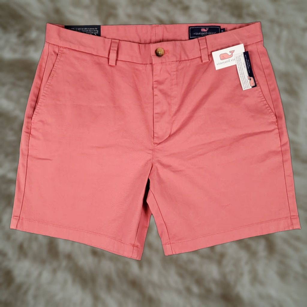 Vineyard Vines Vineyard Vines Shorts Mens 35 Pink Breaker Classic Fit Flat Front Chino Size US 35 - 1 Thumbnail