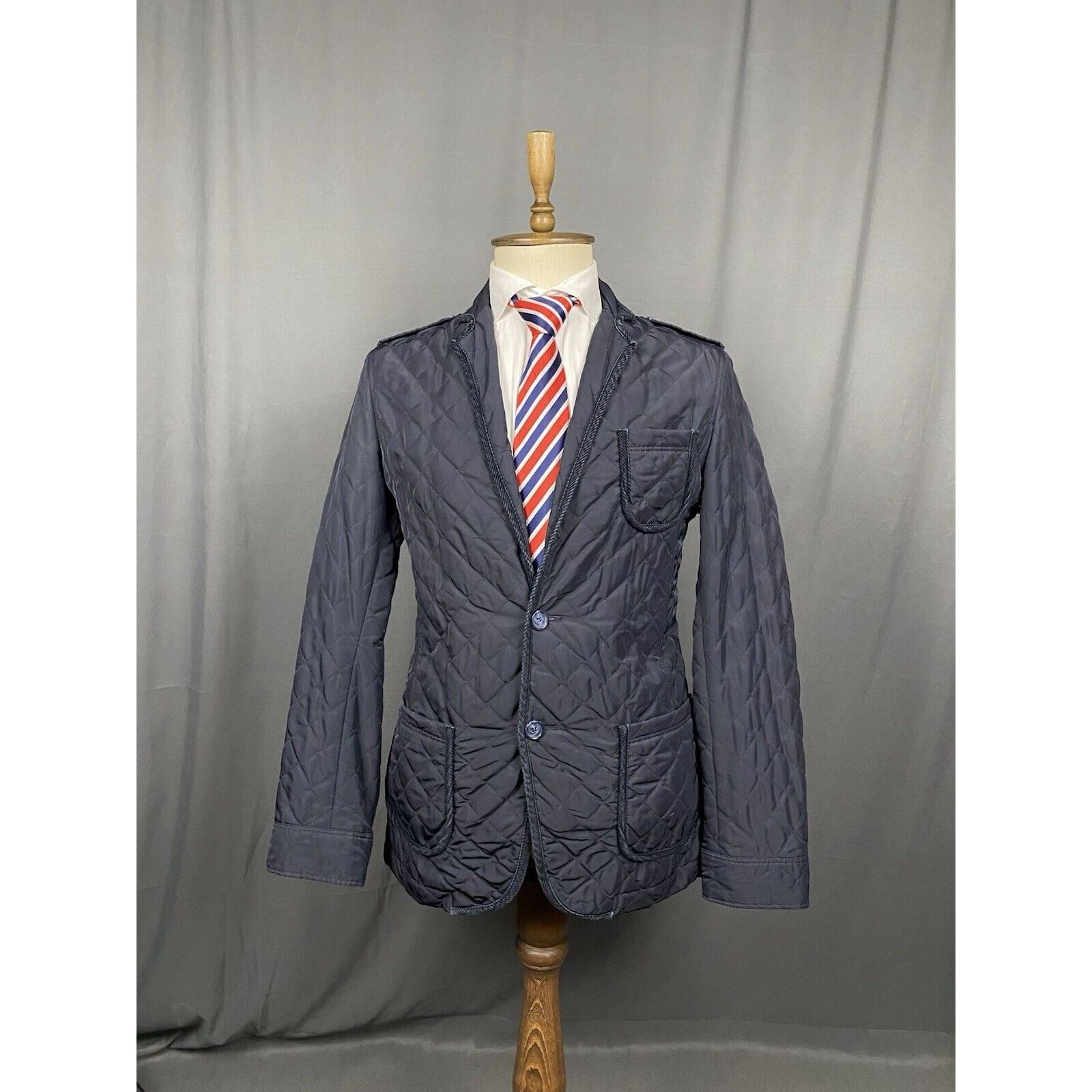 Dolce & Gabbana Dolce&Gabbana Men's Blue Quilted Sportcoat Jacket Size 50 Size US M / EU 48-50 / 2 - 3 Thumbnail