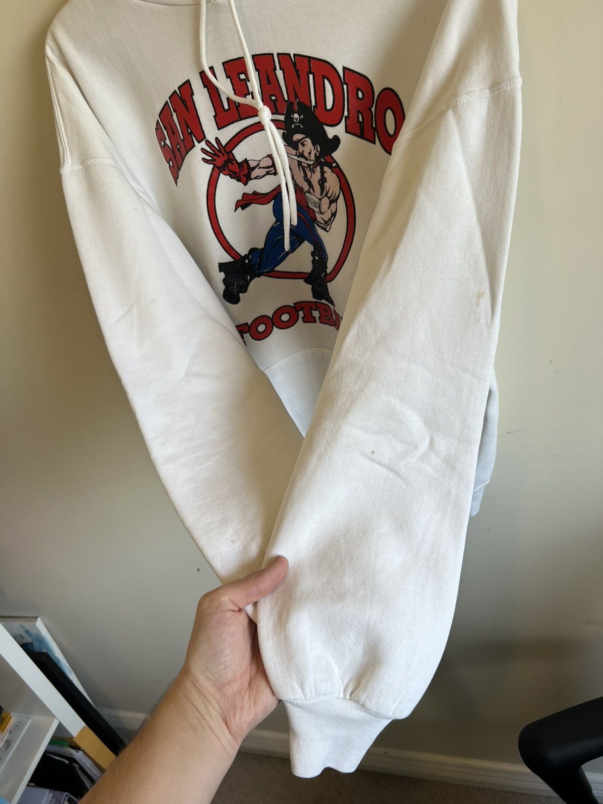 Russell Athletic 80s 90s vintage russel hoodie white college USA Size US XL / EU 56 / 4 - 3 Thumbnail
