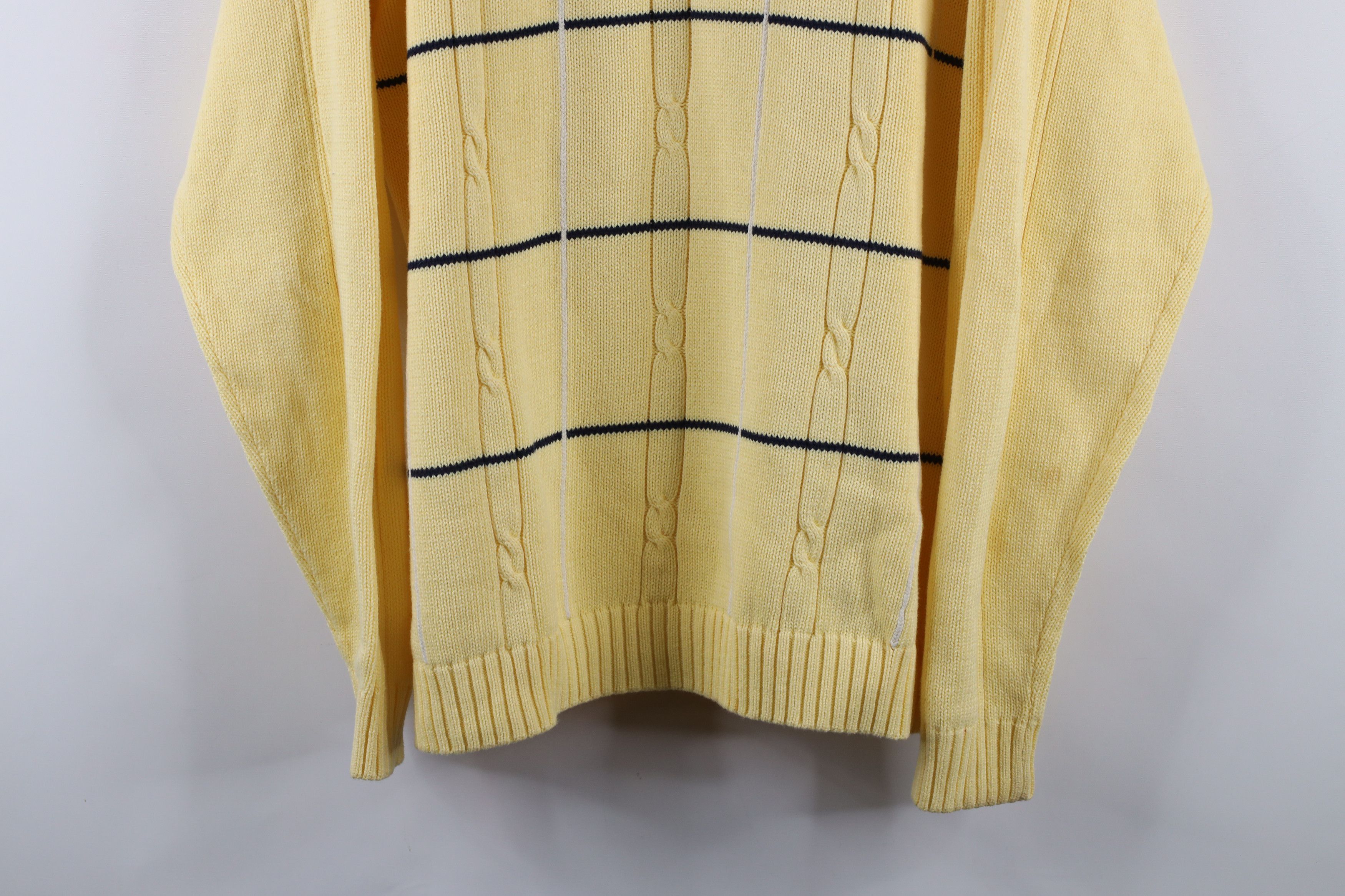 Vintage Vintage 90s Streetwear Cotton Cable Knit Crewneck Sweater Size US L / EU 52-54 / 3 - 3 Thumbnail
