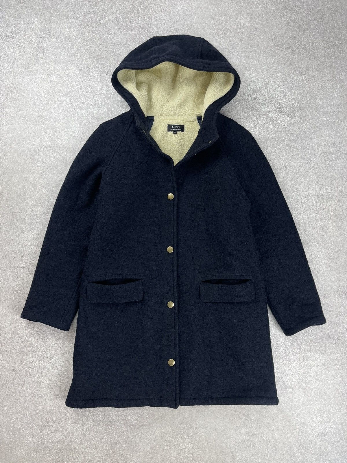 A.P.C. A.P.C. Rue Madame Paris Navy Wool Duffle Coat Jacket Size 34 Size XXS / US 00 / IT 34 - 7 Thumbnail