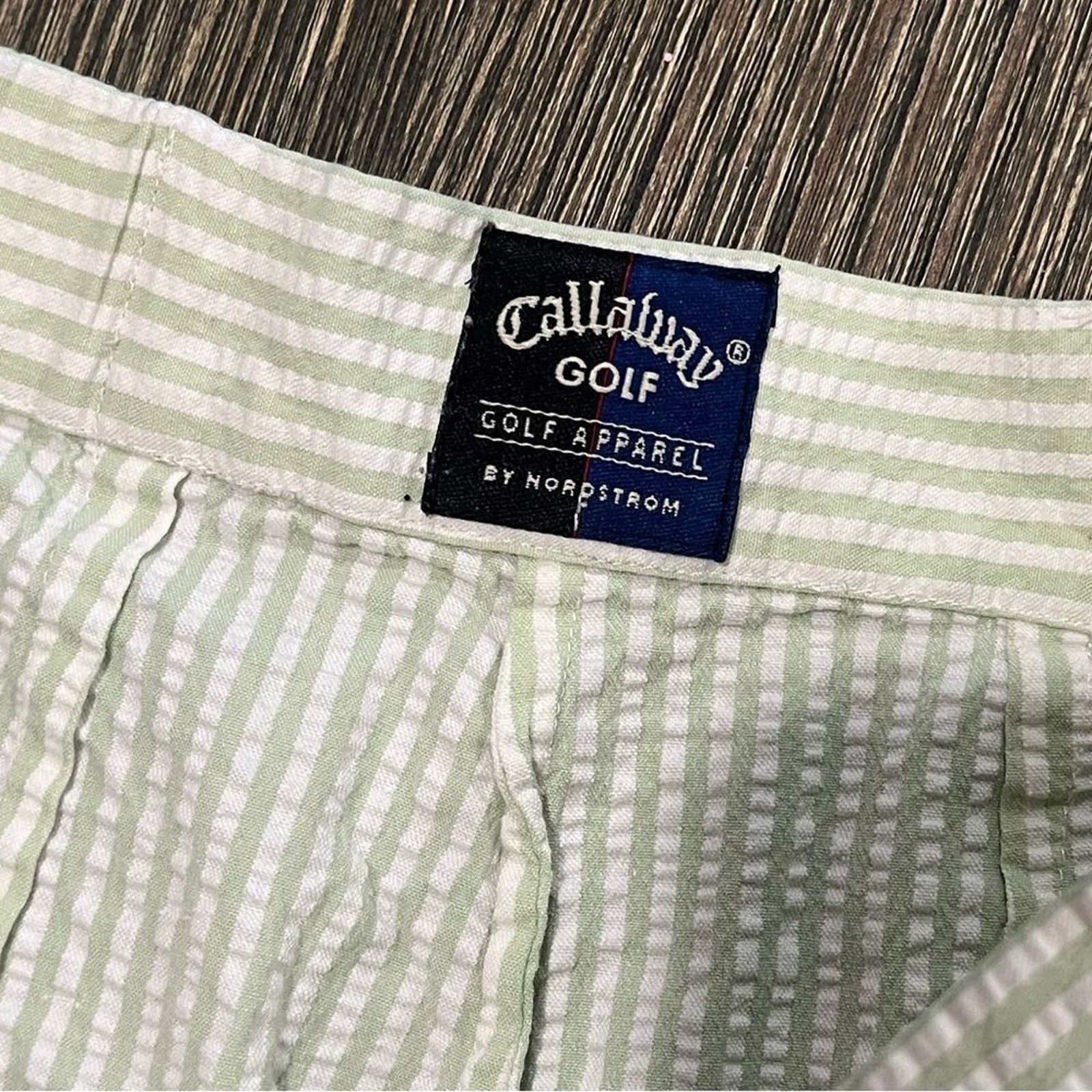 Callaway Callaway Golf Seersucker Shorts Striped Pleated Front L Size 31" - 4 Thumbnail