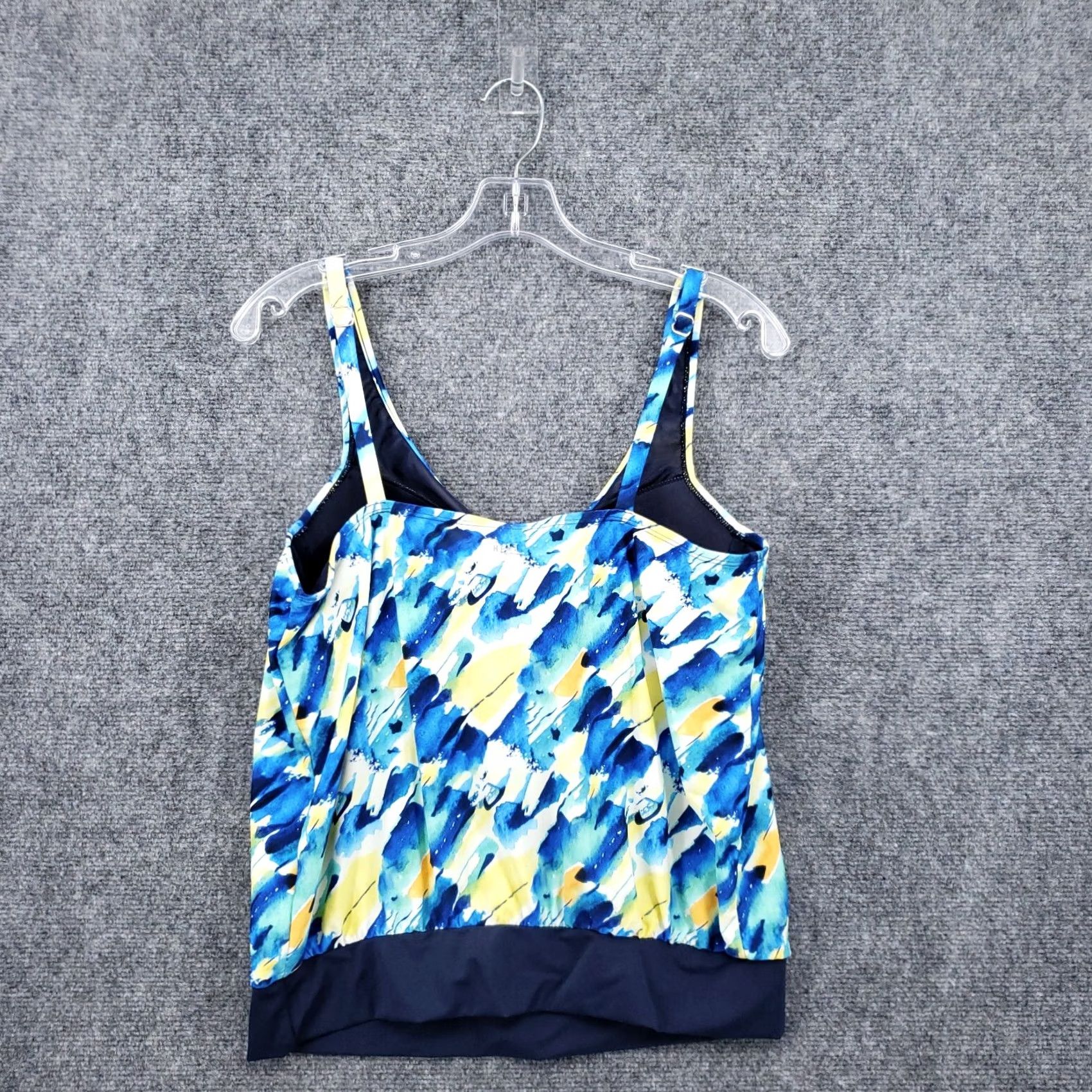 Vintage Heat Tankini Womens S Small Blue Shirred Neck Blouson Swim Top Breezy Size S / US 4 / IT 40 - 2 Thumbnail