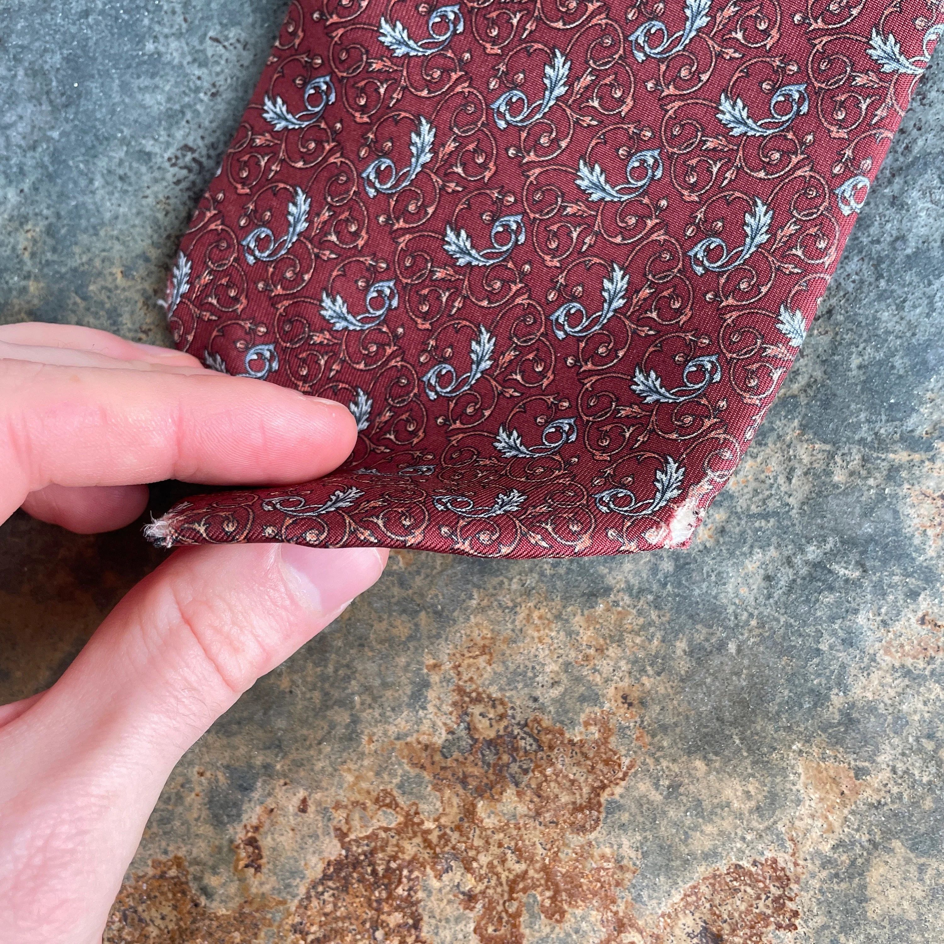 Yves Saint Laurent Vintage YSL Brown Silk Tie Floral Motif | Saint Laurent Size ONE SIZE - 6 Thumbnail