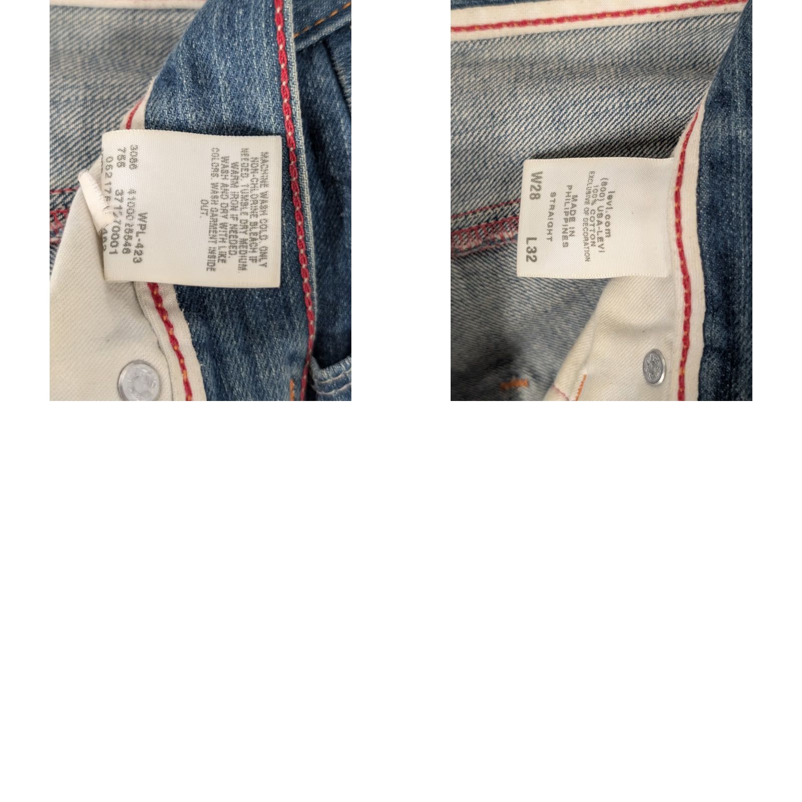 Levi's VINTAGE Levi's RED JEANS Indigo Wash Deconstructed Embroidered Denim 90s Y2K Streetwear Unisex Adult 29x30 Blue Mens Womens Girls Boys Size US 29 - 8 Thumbnail