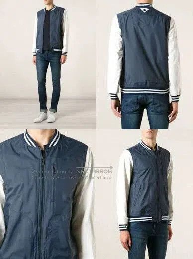 White Mountaineering contrast sleeve bomber jacket by white mountaineering. Size US L / EU 52-54 / 3 - 6 Thumbnail