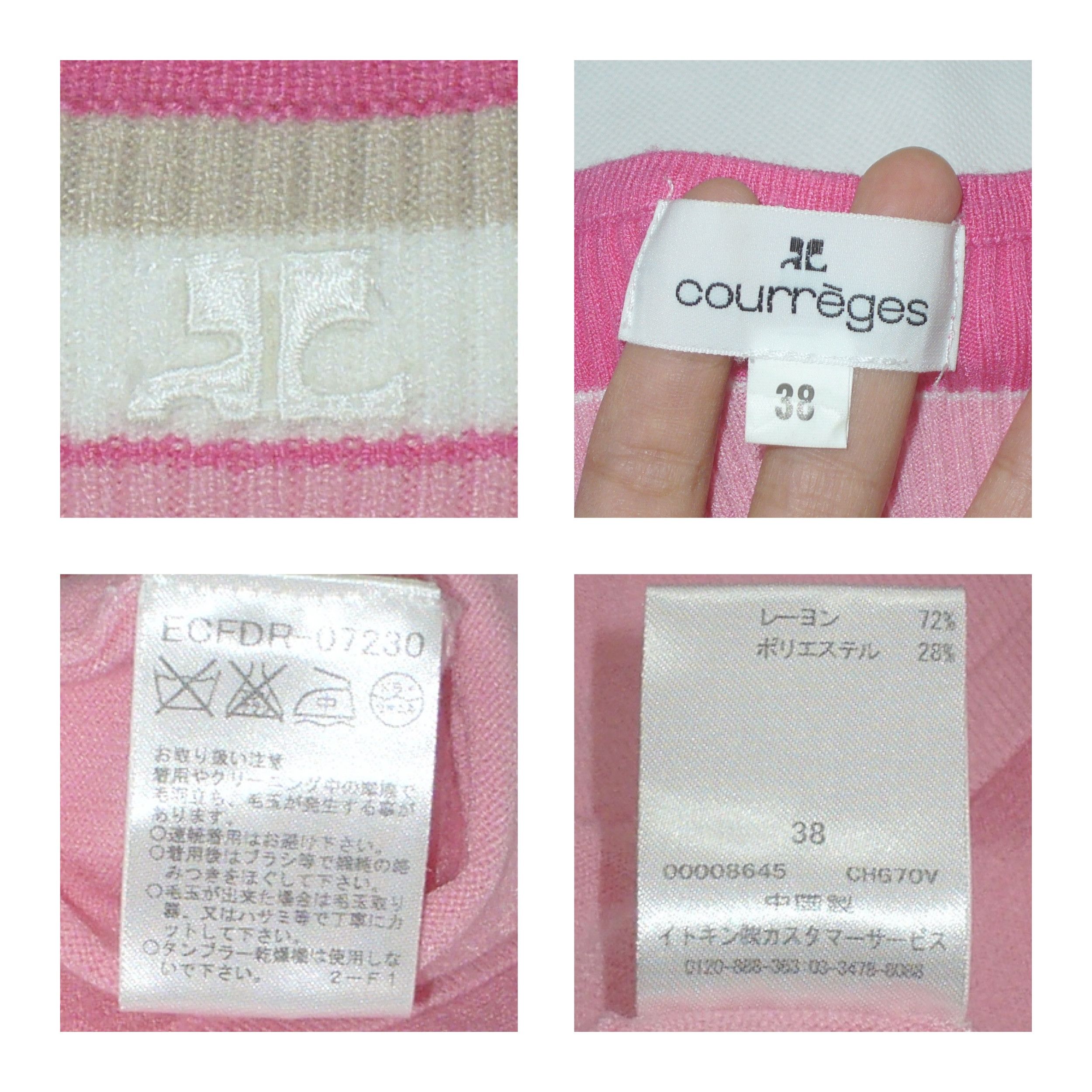 Courreges Pink vintage Courrèges long sweater top Size S / US 4 / IT 40 - 2 Thumbnail