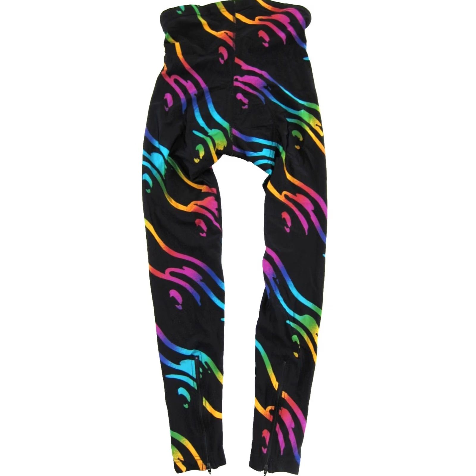 Nike VINTAGE NIKE Leggings Women M Black Geometric Padded Ankle Zip Drawstring Casual 90s Shine Nike Size 32" / US 10 / IT 46 - 3 Thumbnail