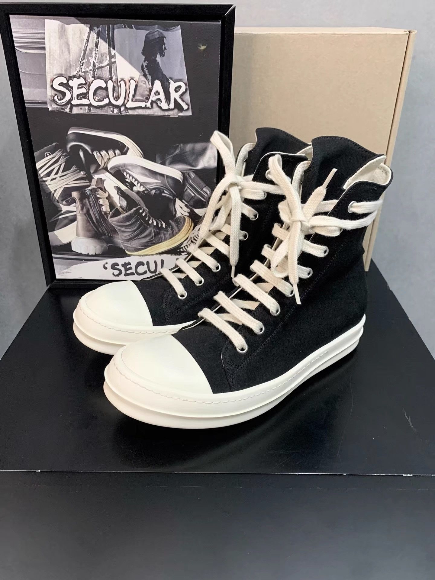 Rick Owens Rick Owens New DRKSHDW Canvas High Top Sneakers K34 Size US 6 / IT 36 - 4 Thumbnail