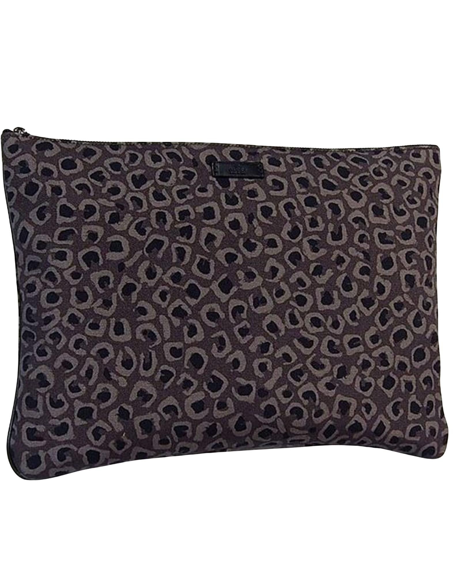 image of Gucci Minimalist Gray Canvas Clutch Bag in Grey, Women's